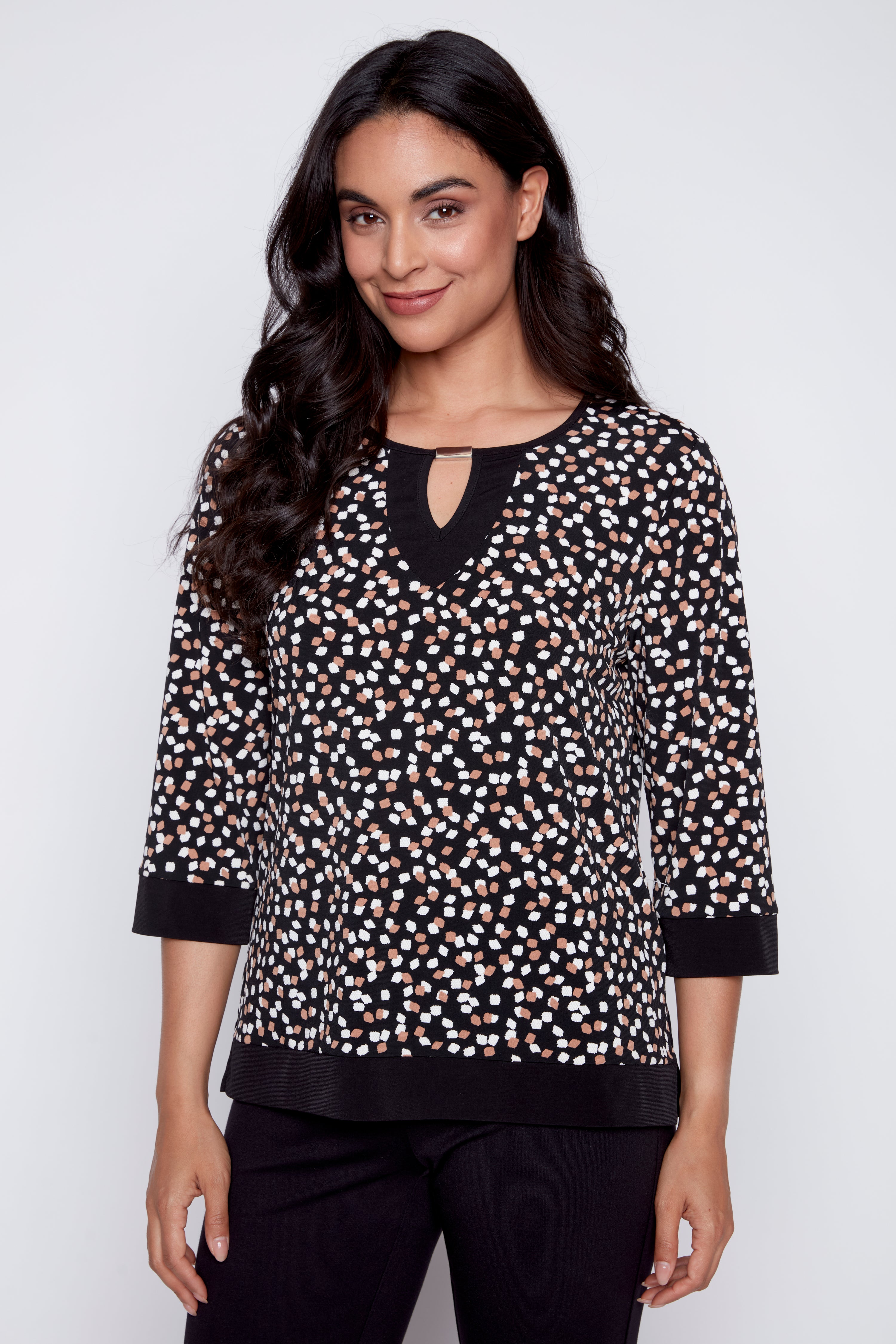 Contrast trim tunic
