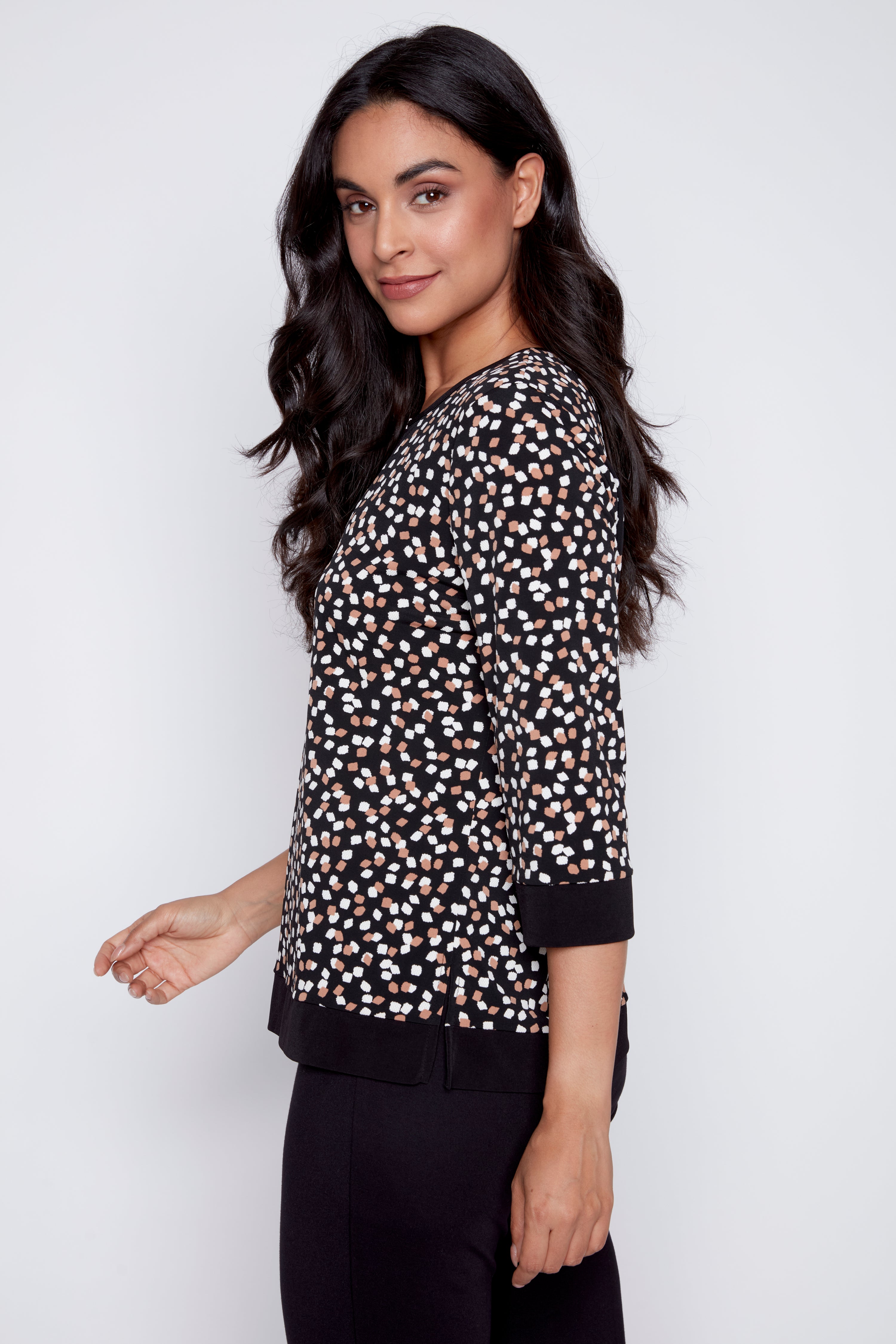 Contrast trim tunic