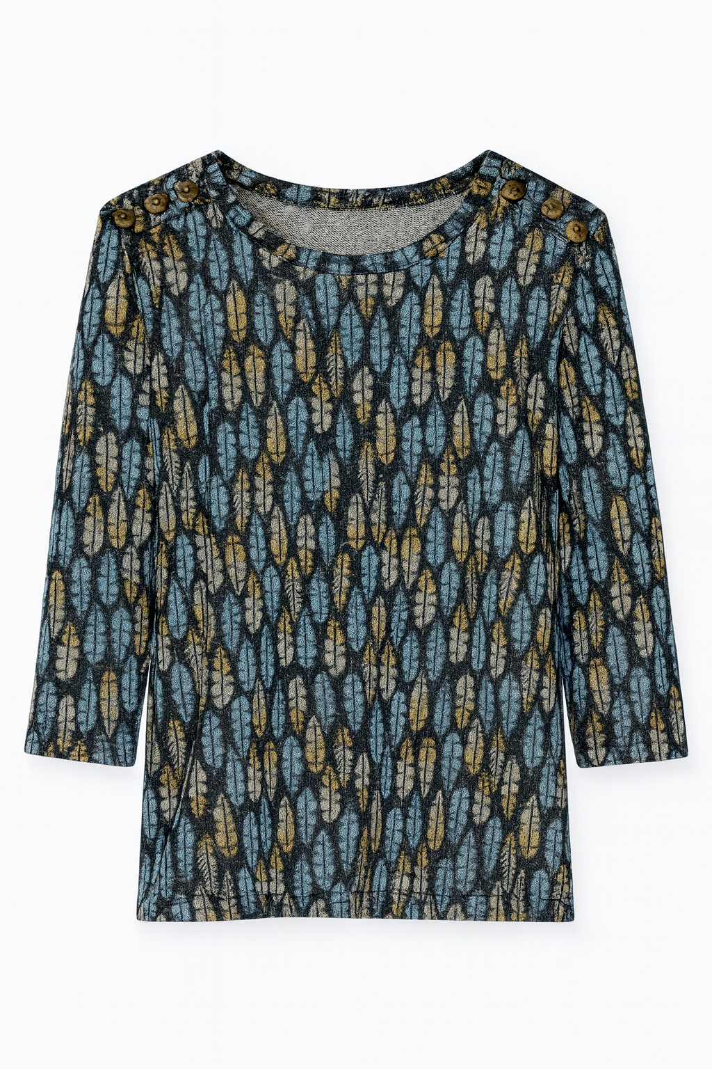 Feather print knit top