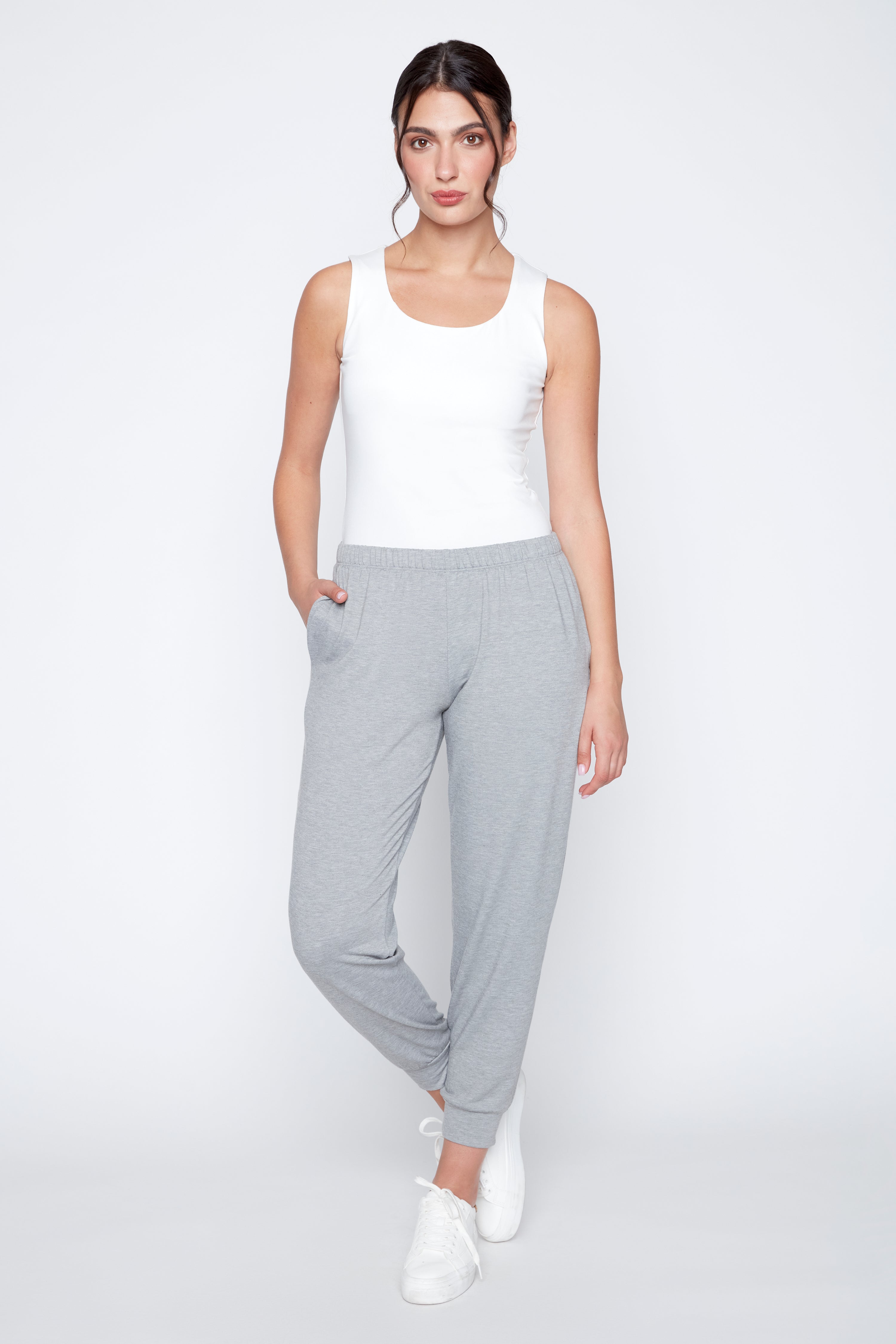 French terry pull on pant