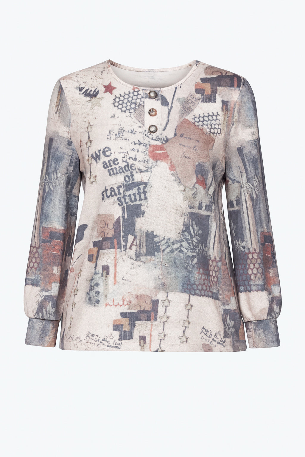 Printed top with button detail