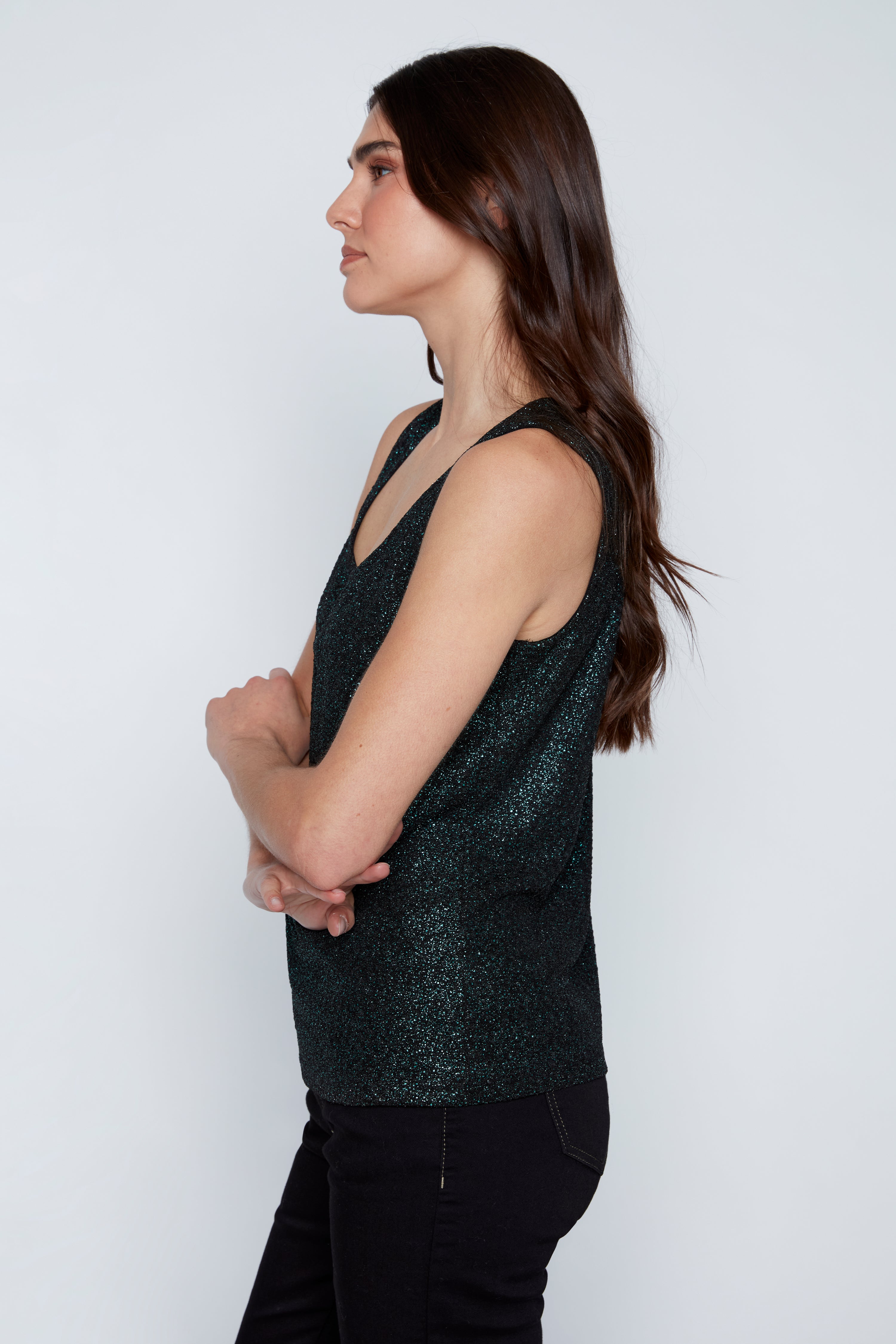Square neck foil cami