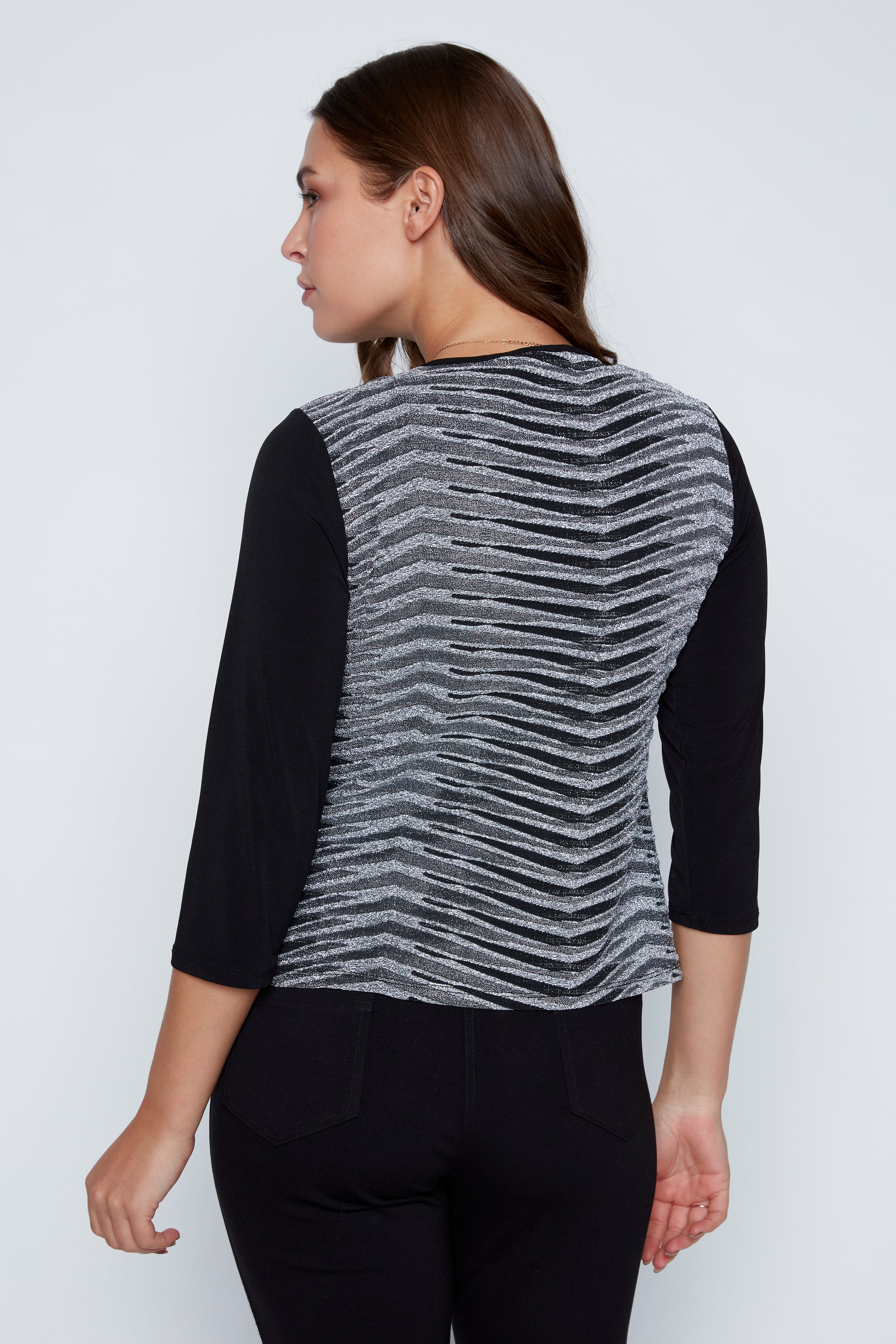 Lurex top with zipper detail