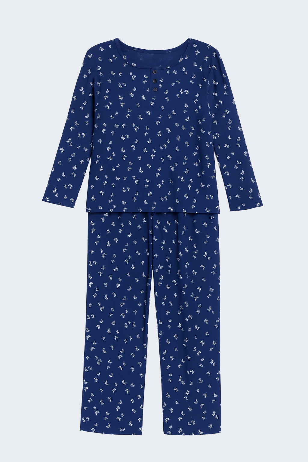 Bow print rib knit pyjama set