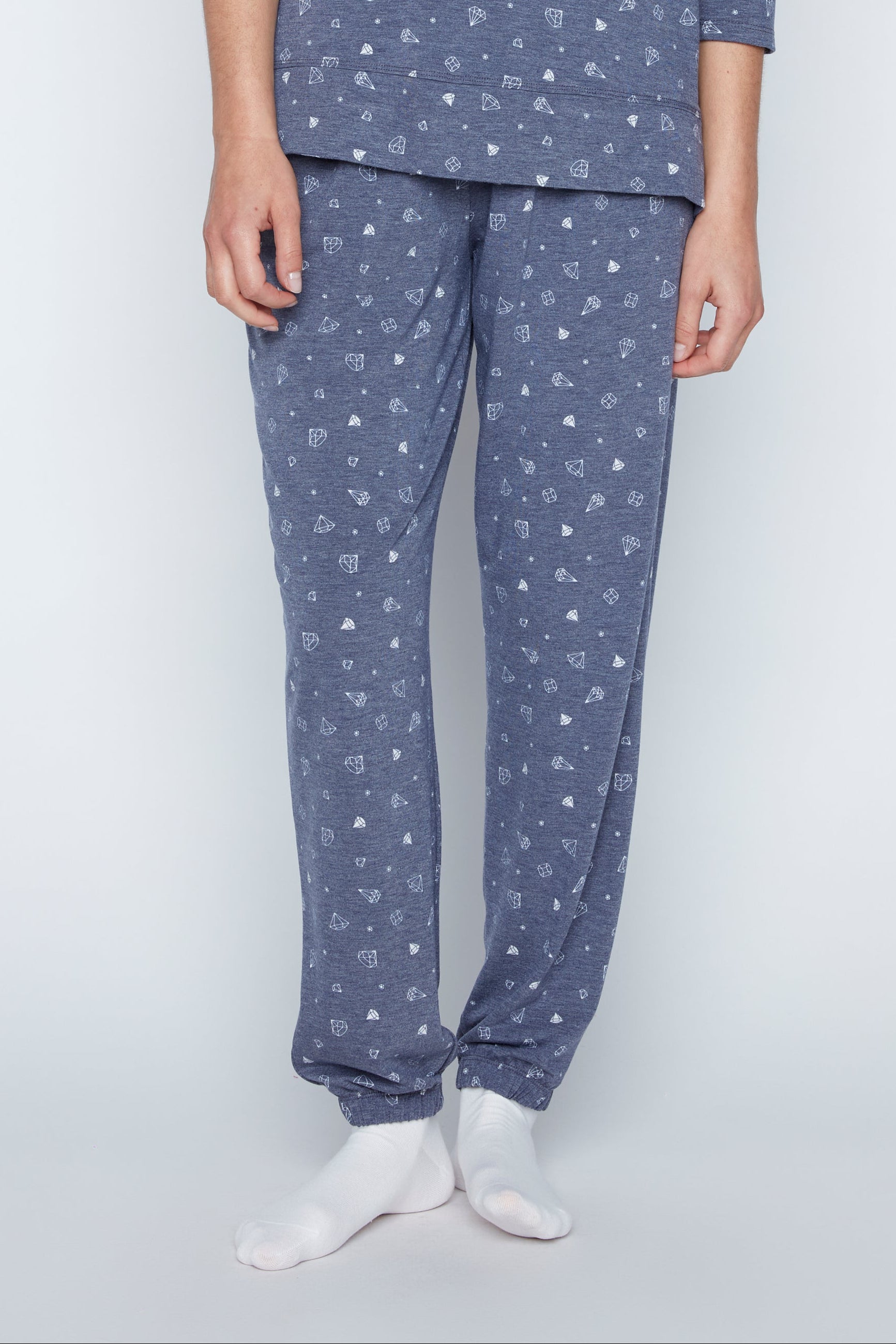 Diamond design knit loungewear set