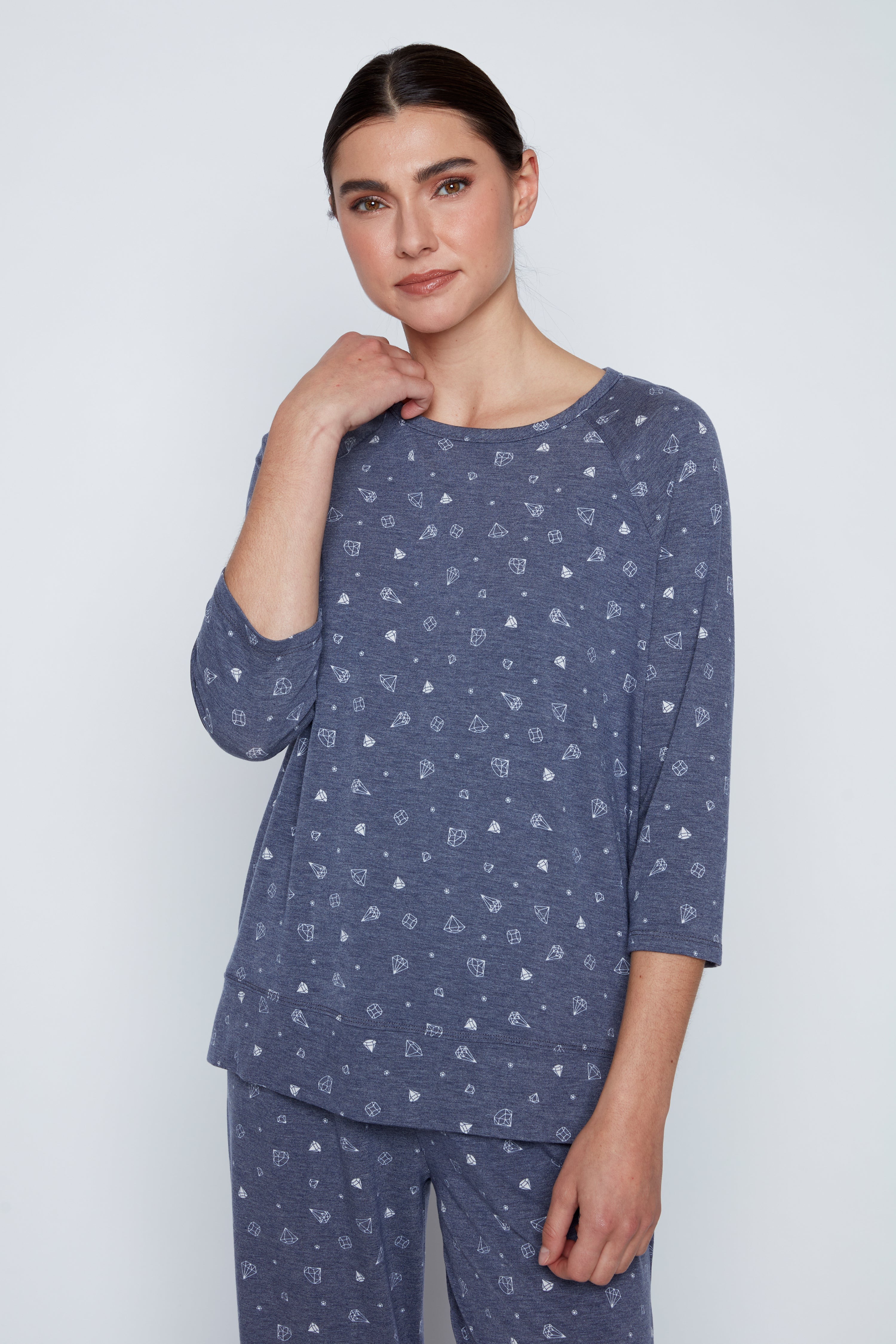 Diamond design knit loungewear set