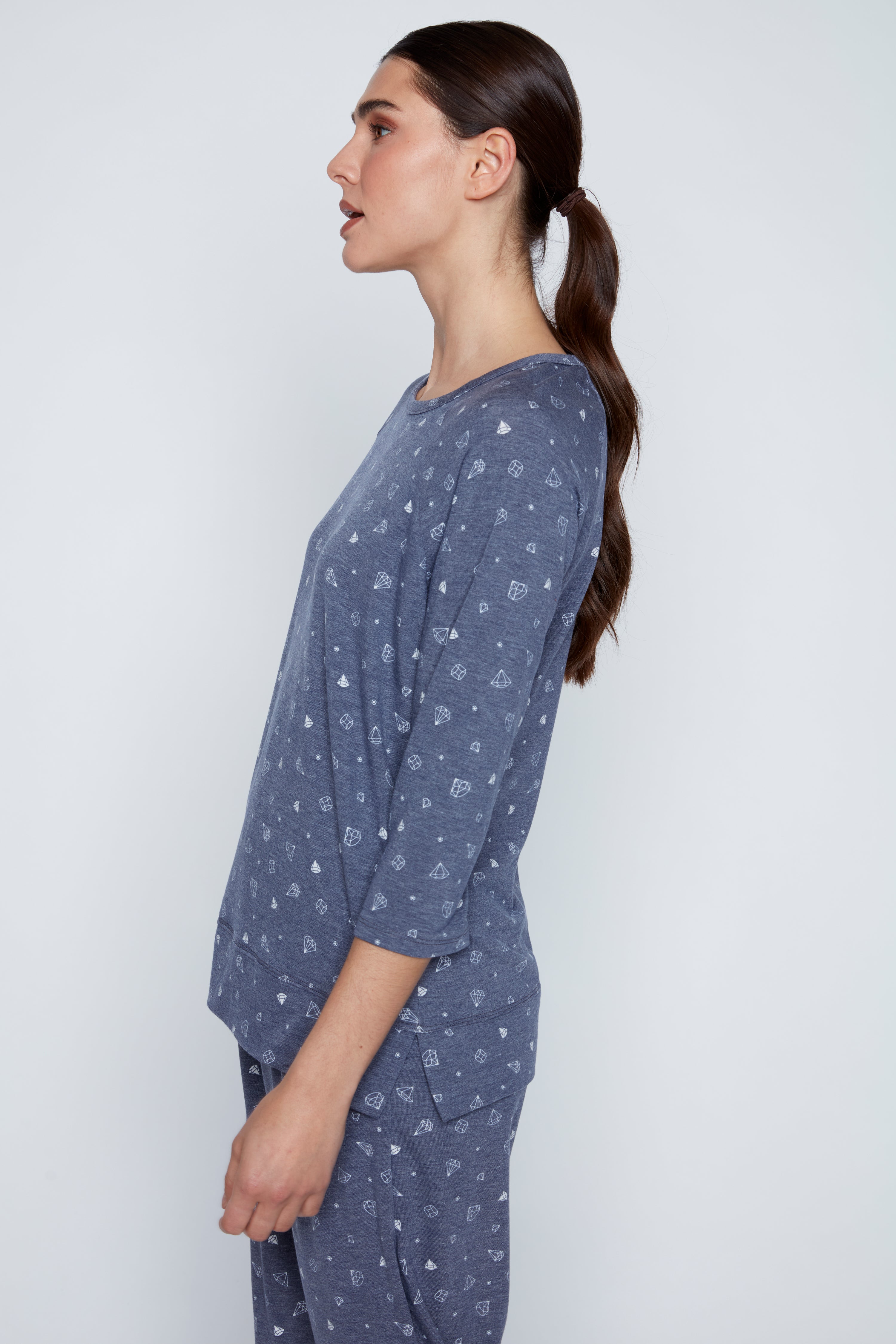 Diamond design knit loungewear set