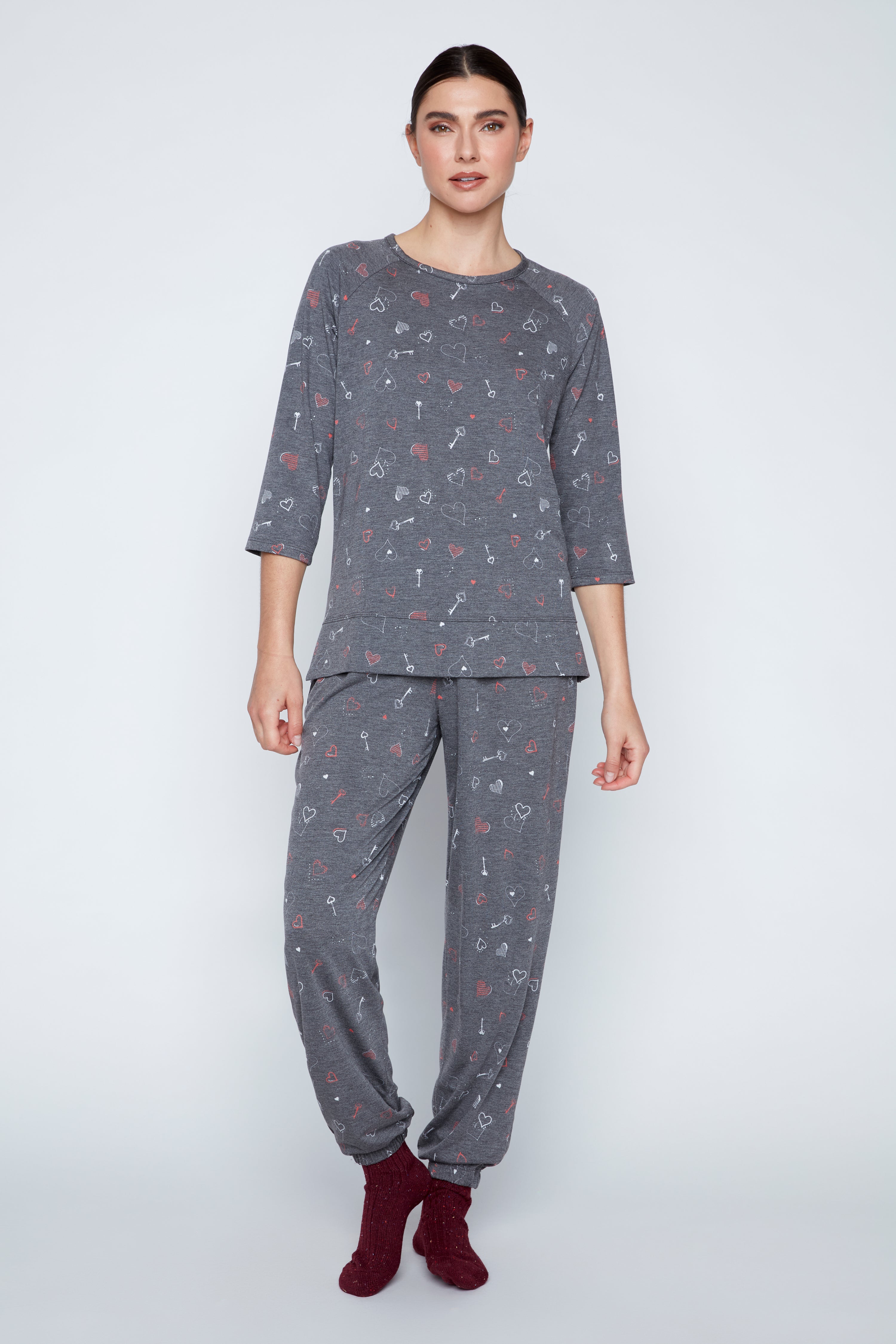 Heart with eyes design loungewear set