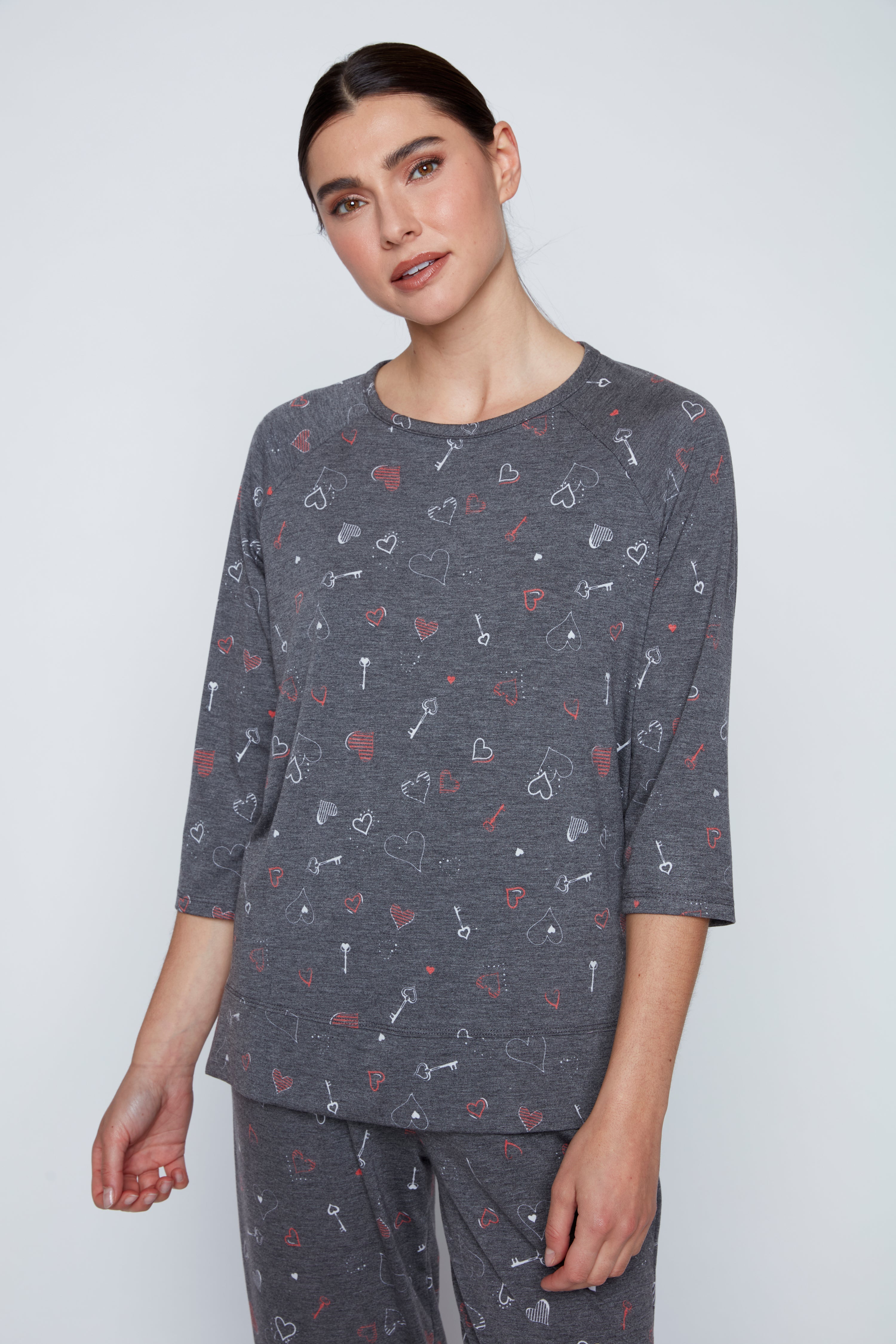 Heart with eyes design loungewear set