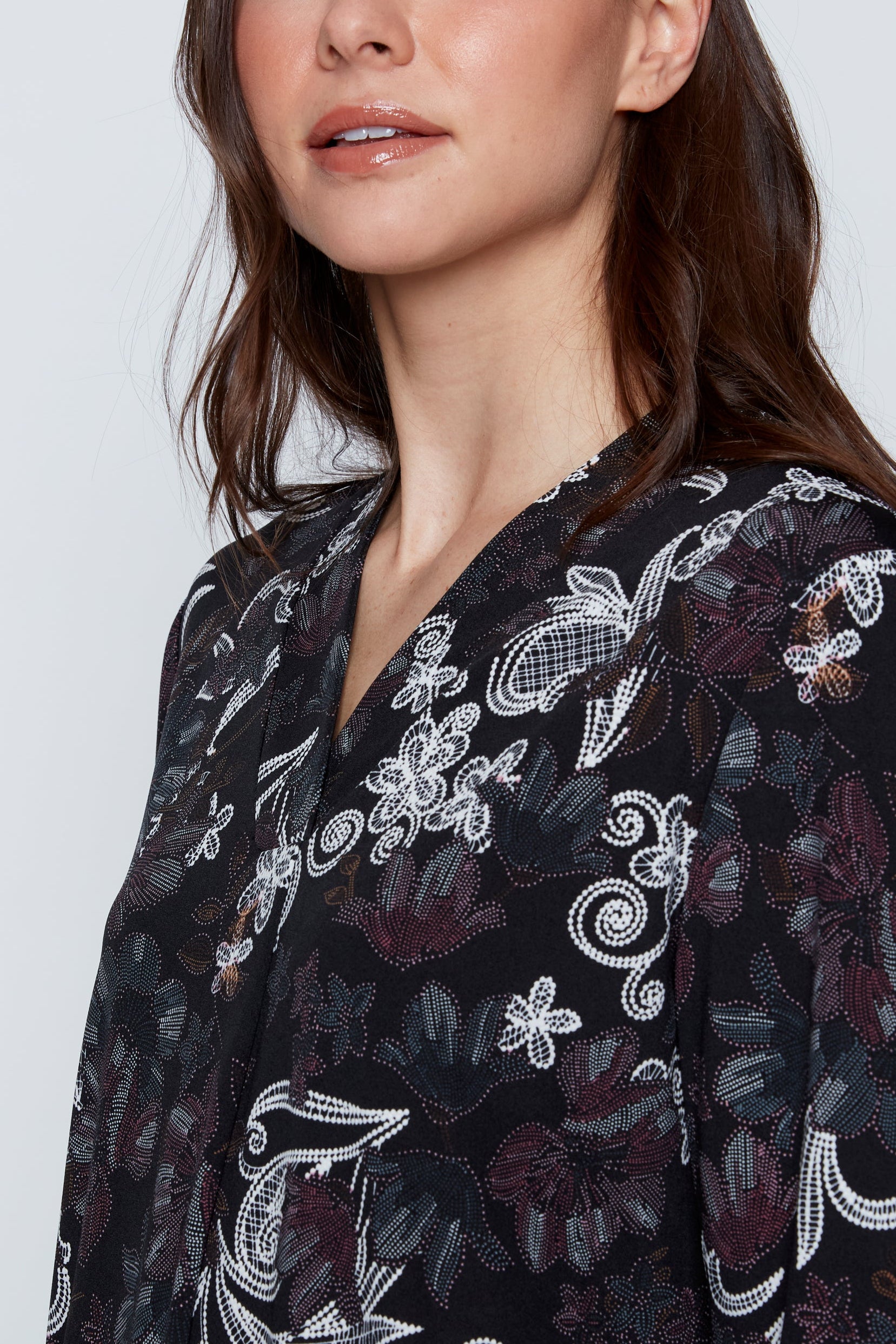 Floral puff print top