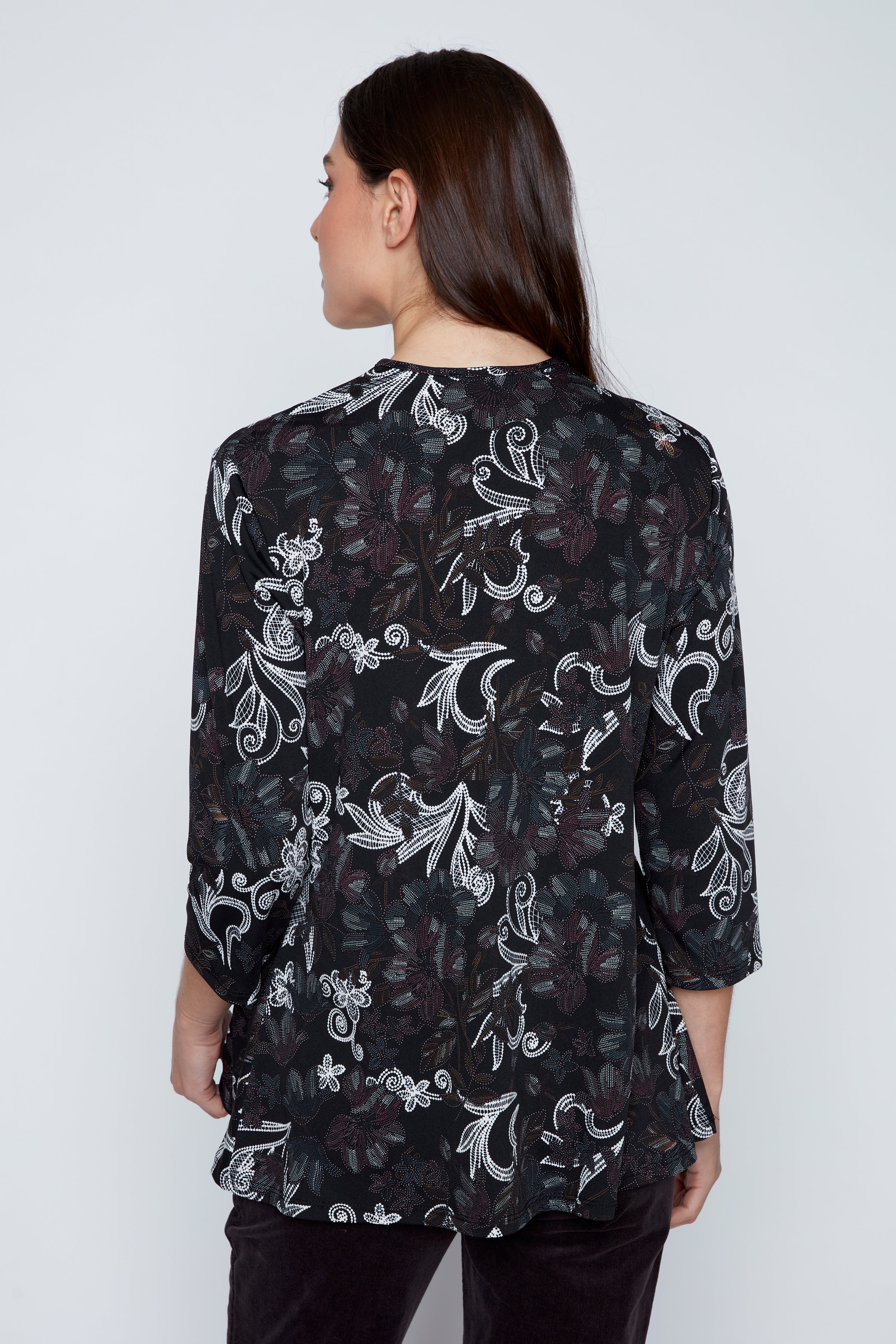 Floral puff print top