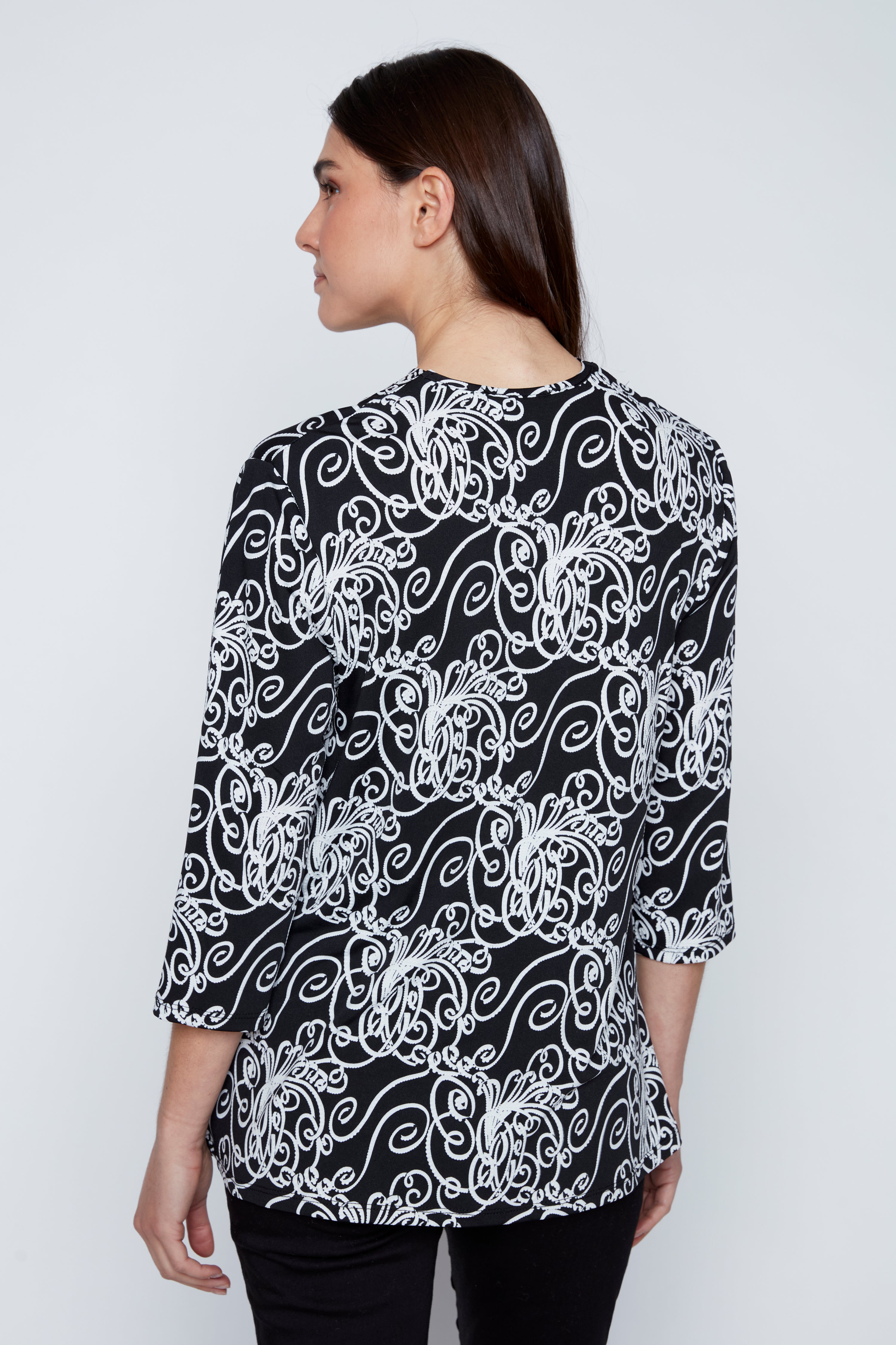 Floral puff print top