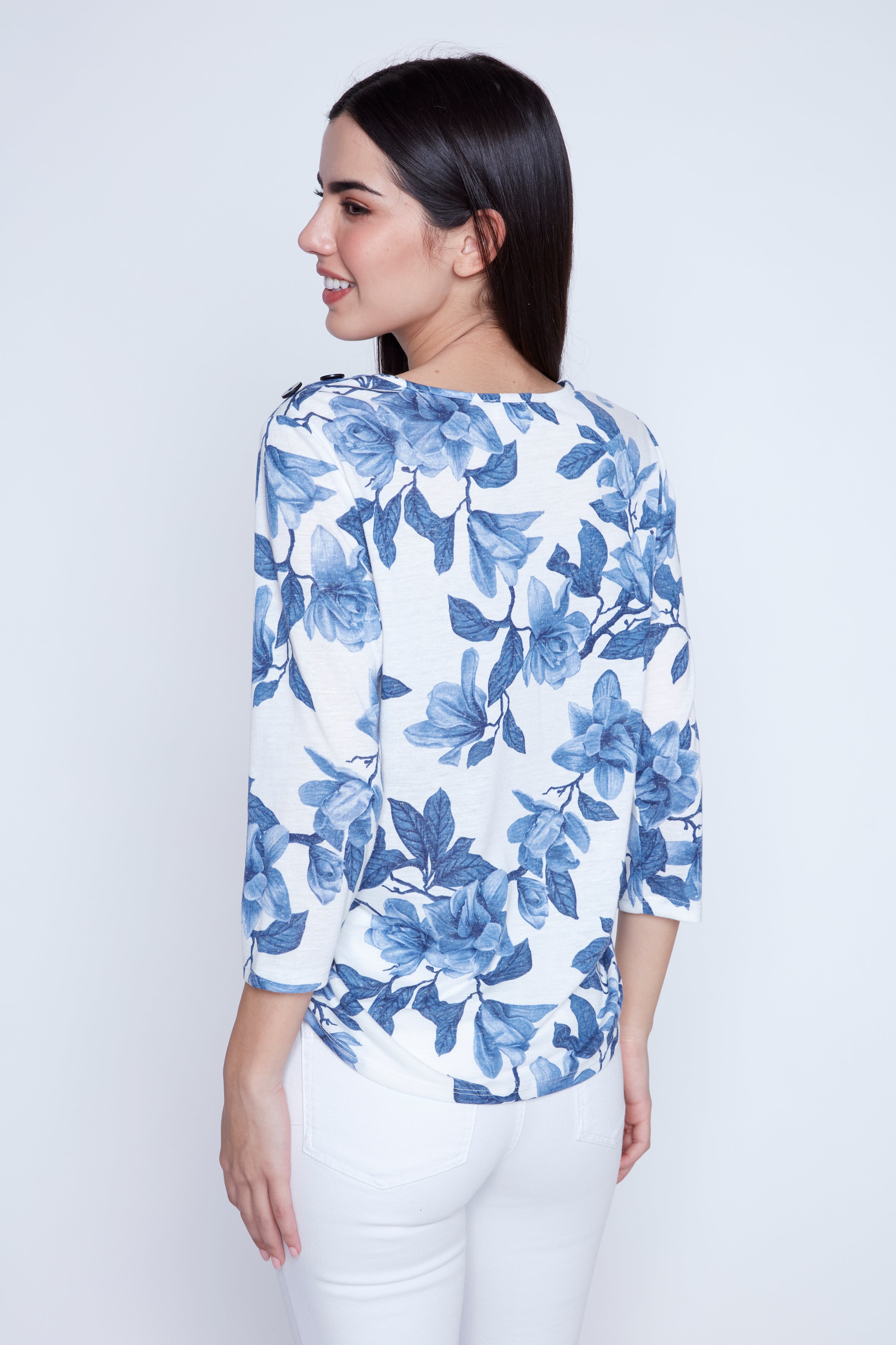 Le haut froncé sur les côtés en mélange de lin