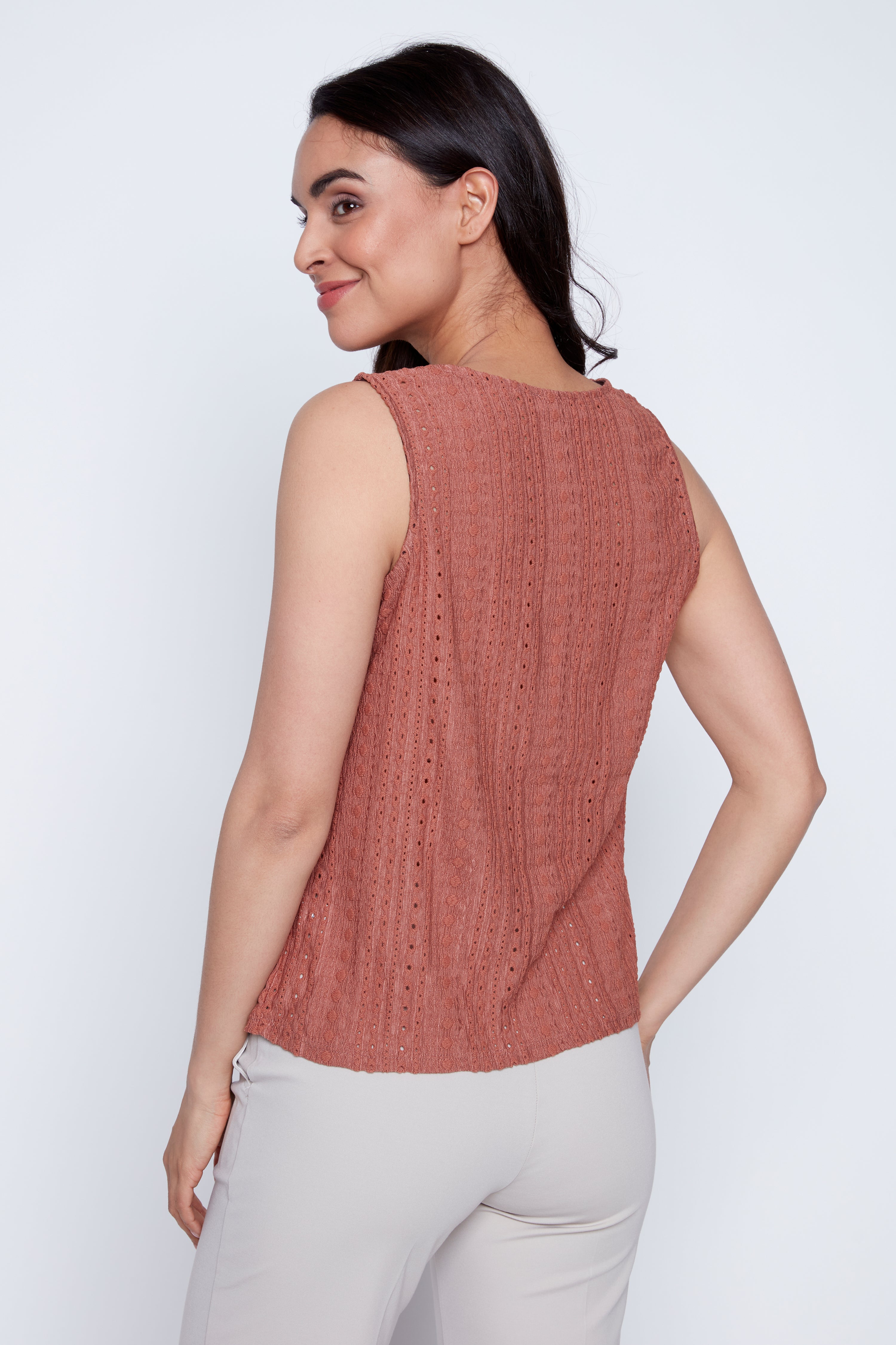 Bead detail eyelet cami