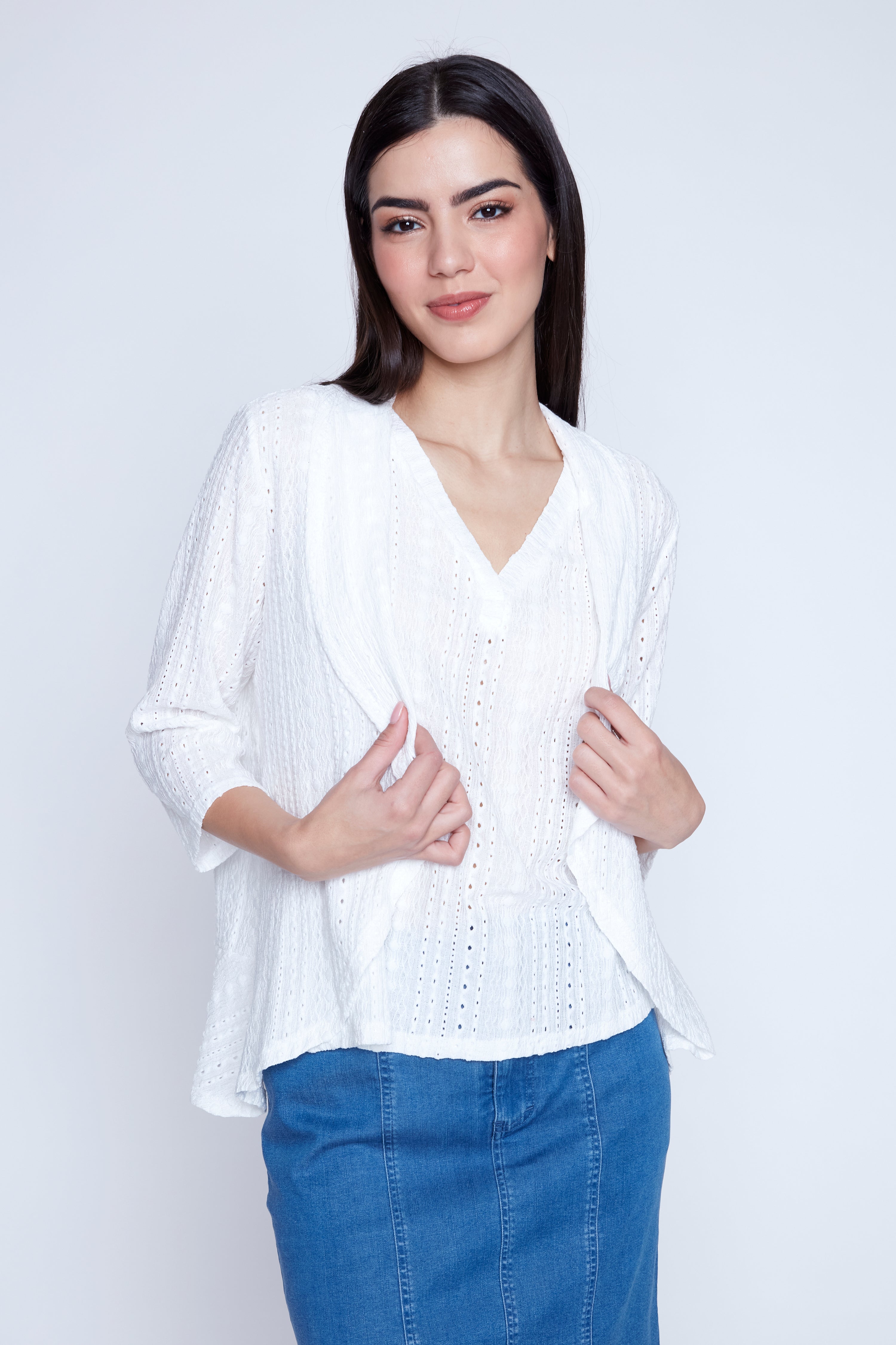 Eyelet cardigan