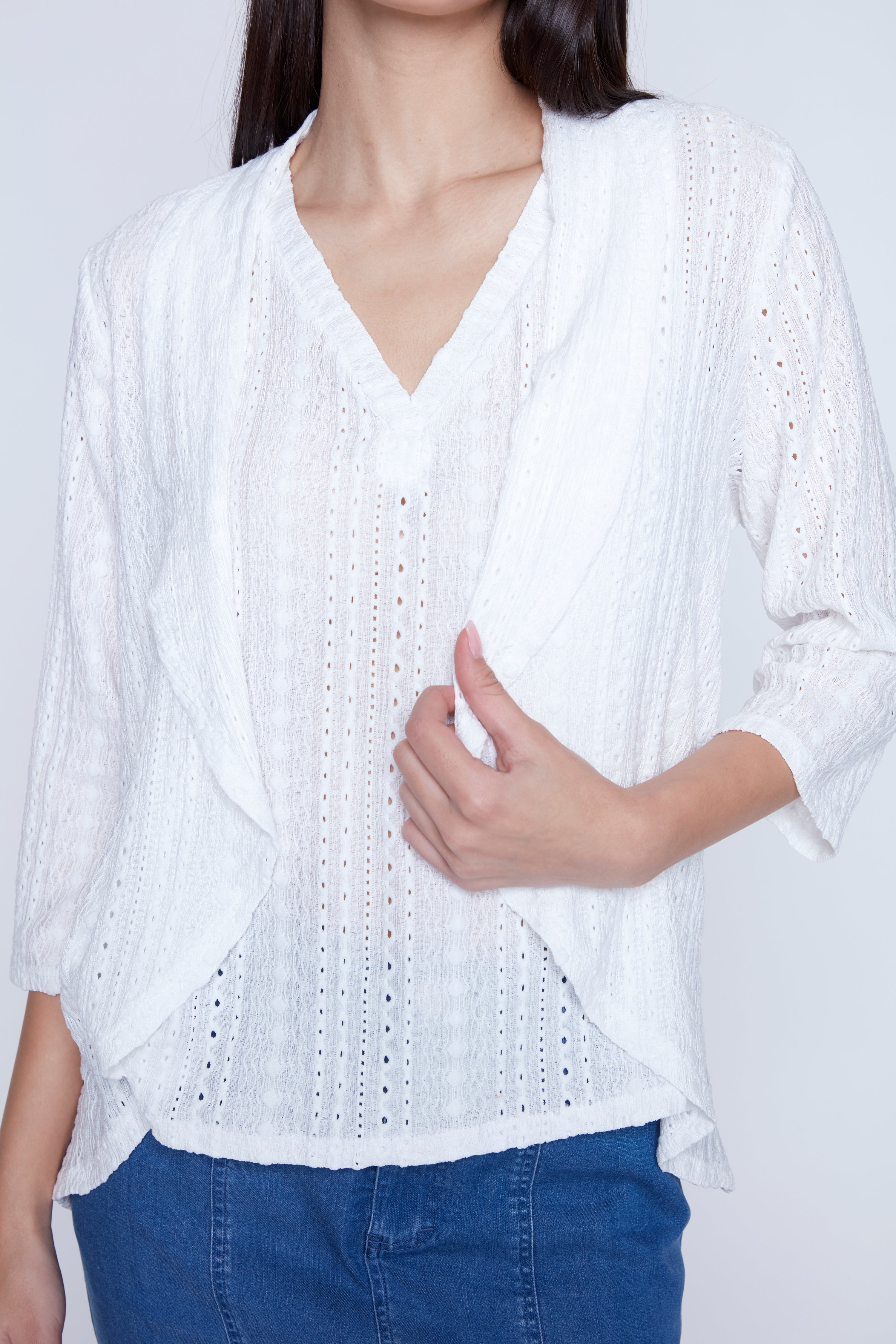 Eyelet cardigan