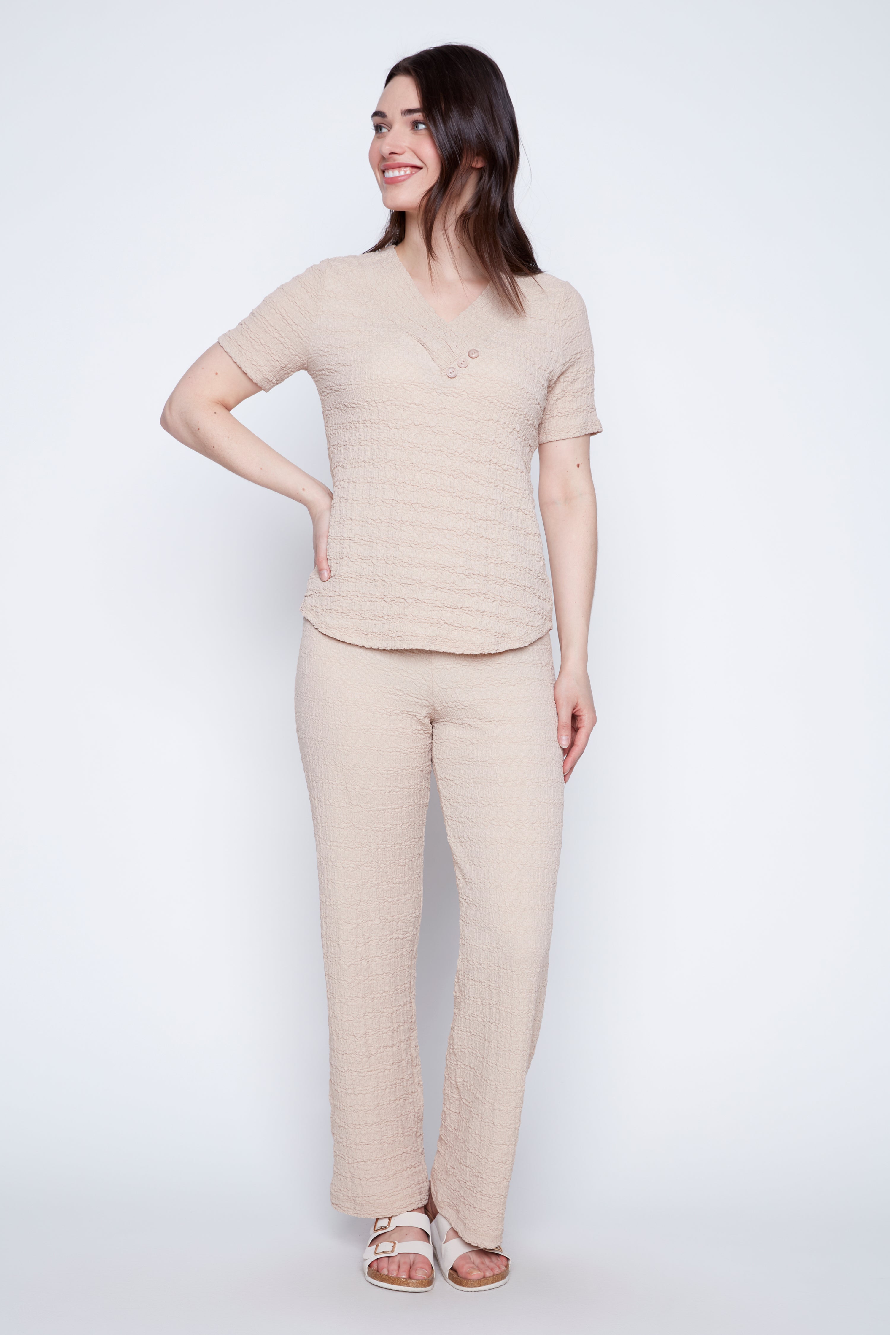 Crinkle puff top
