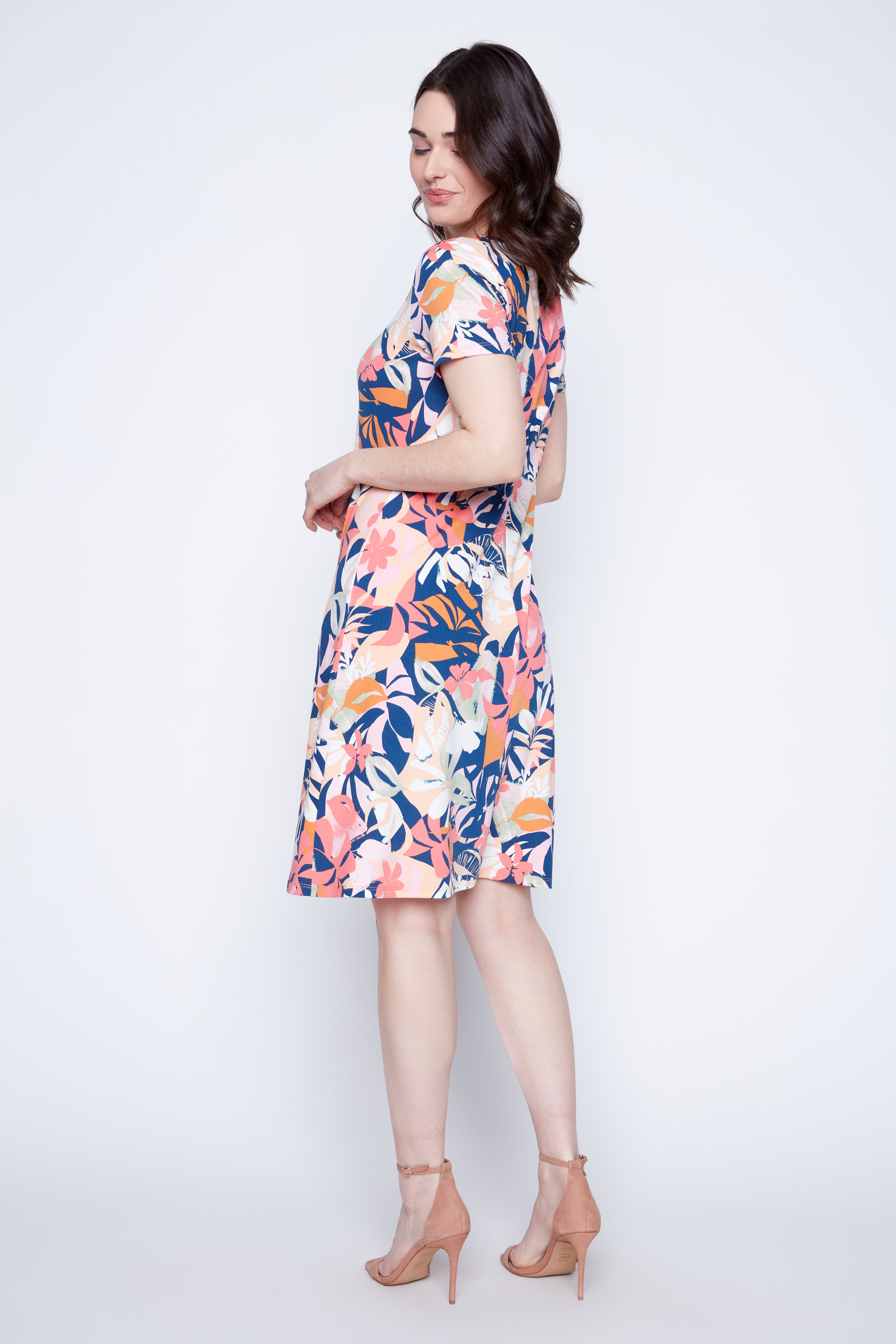 Floral print A-line sun dress