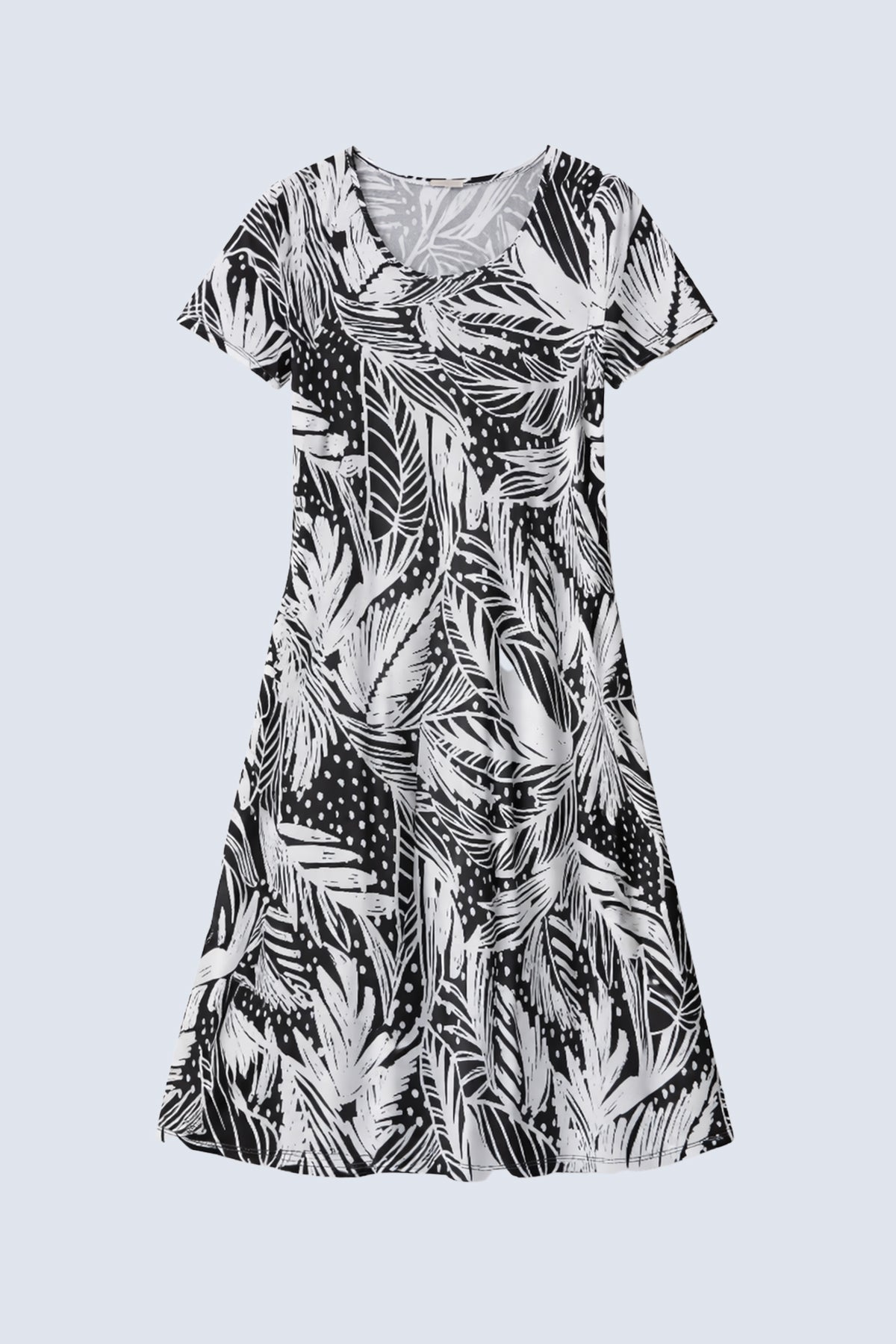 La robe trapèze à imprimé tropical
