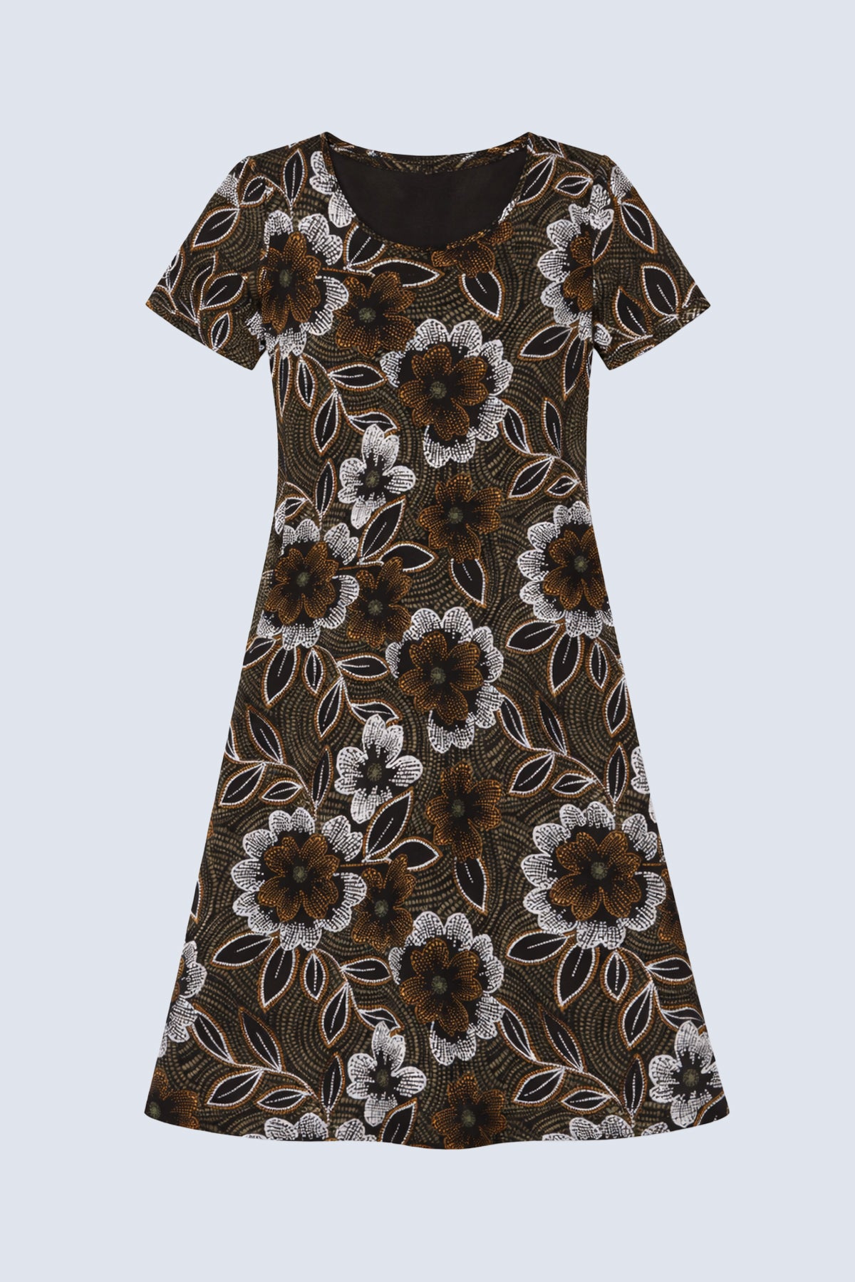 Floral puff print A-line sun dress