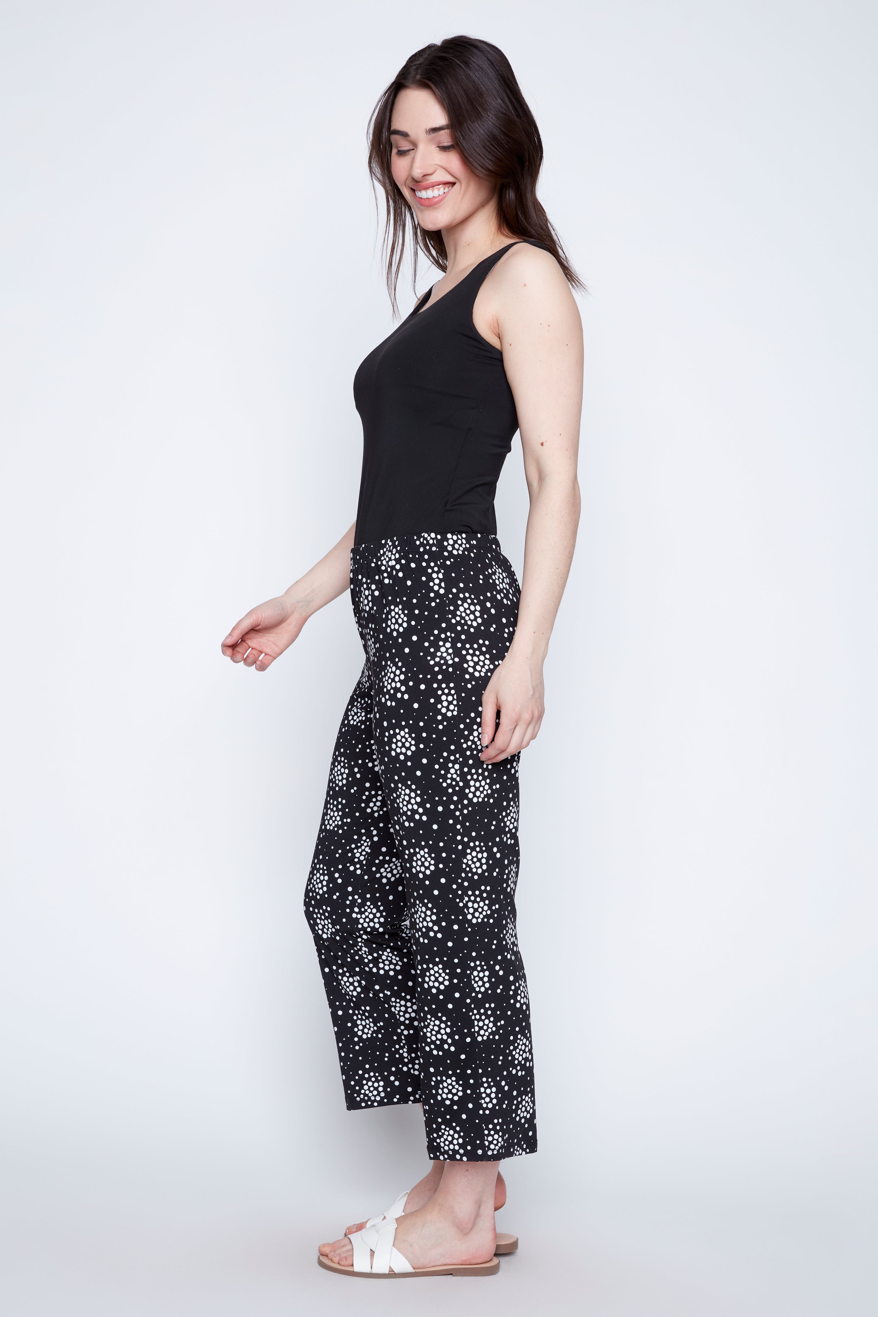 Black white dot print pant