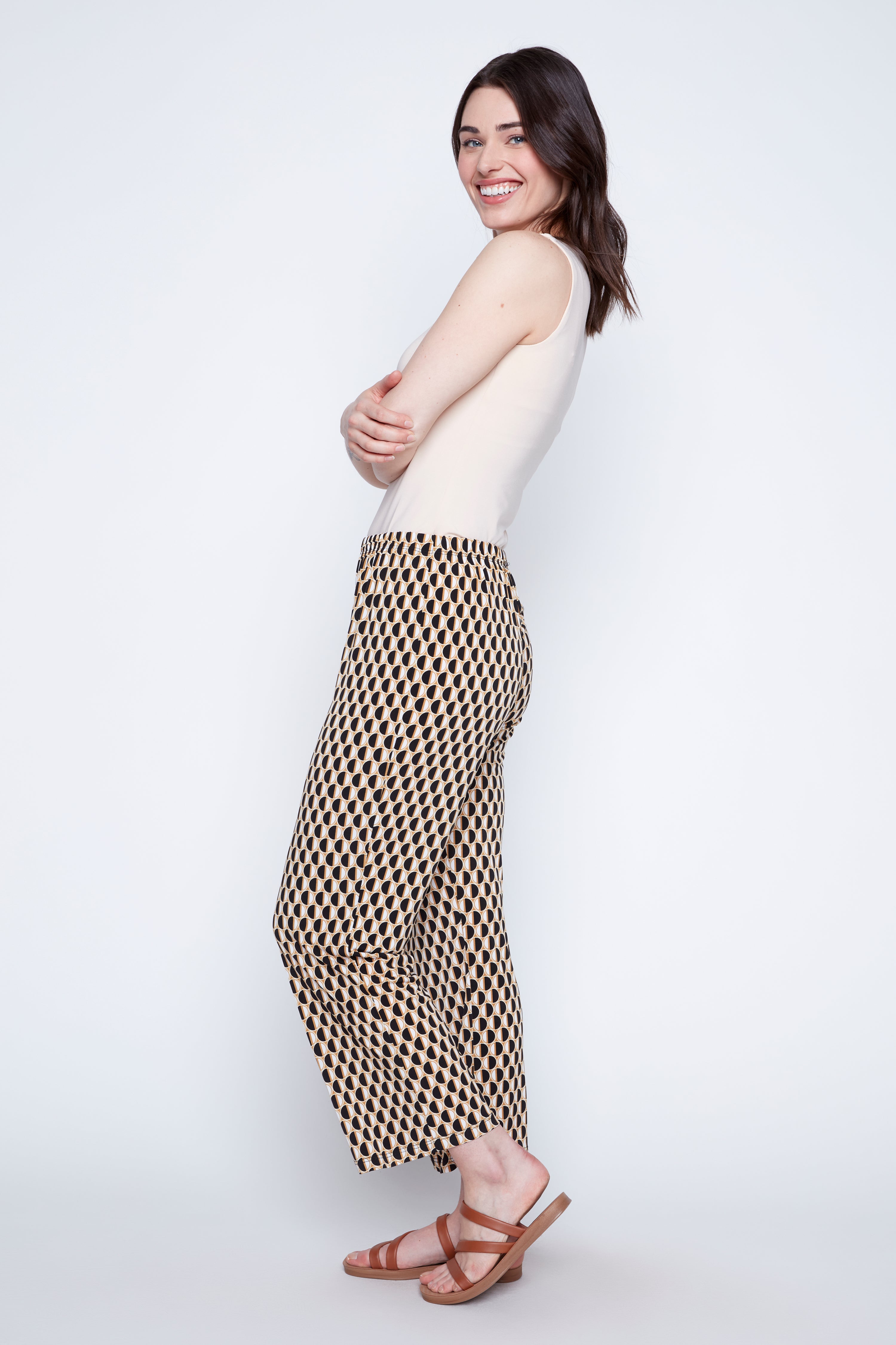 Caramel abstract print pant