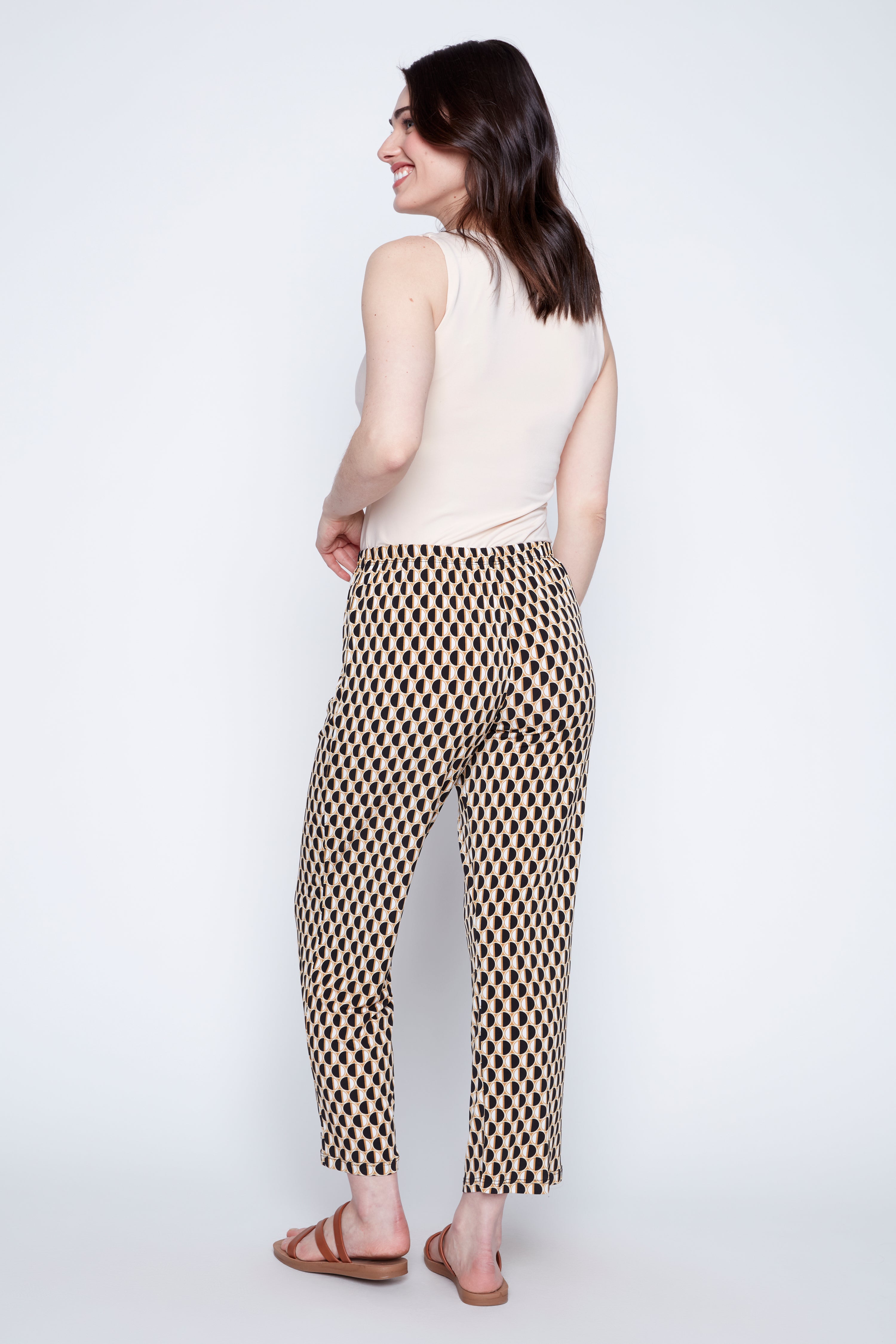 Caramel abstract print pant