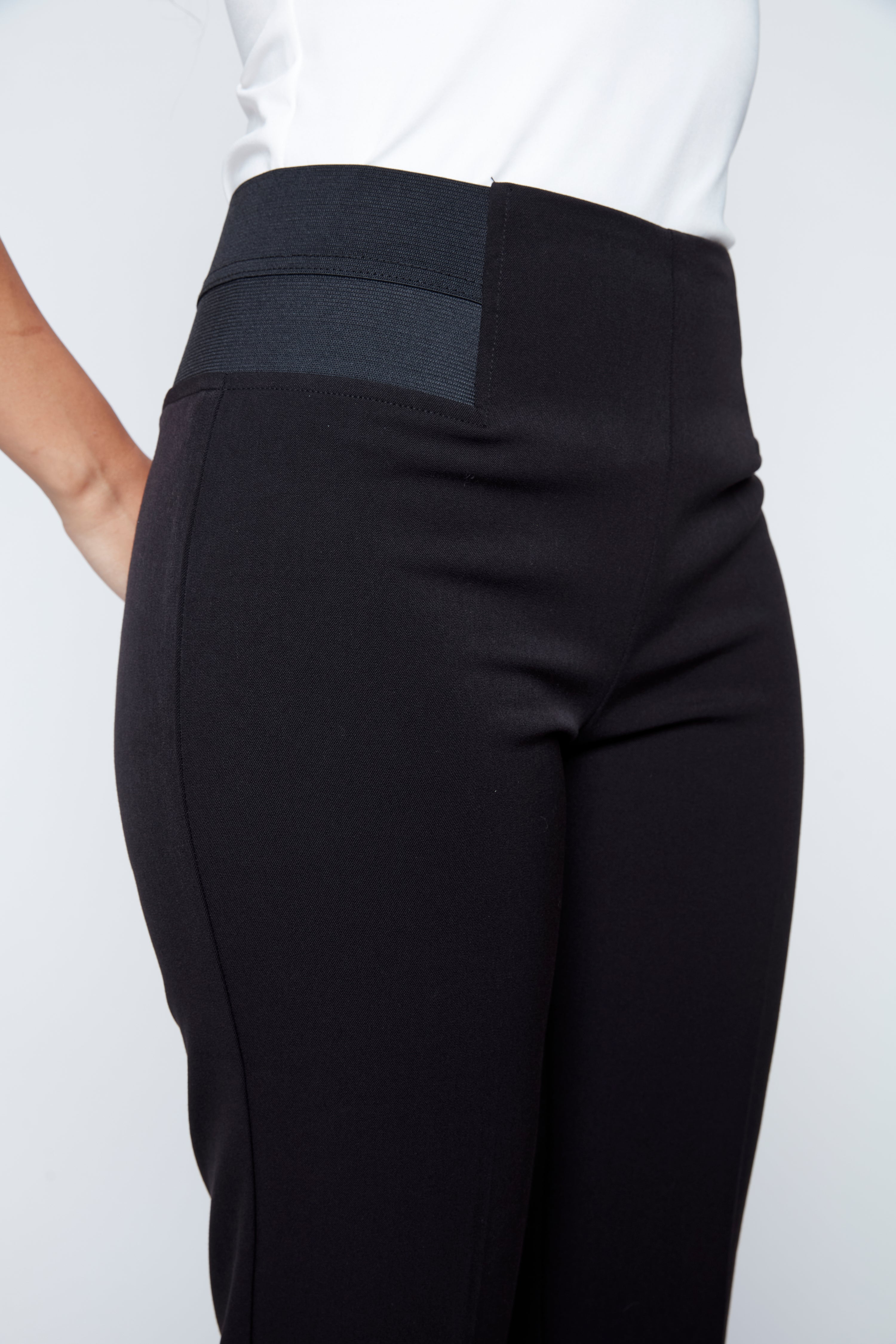 Straight leg elastic waist pant