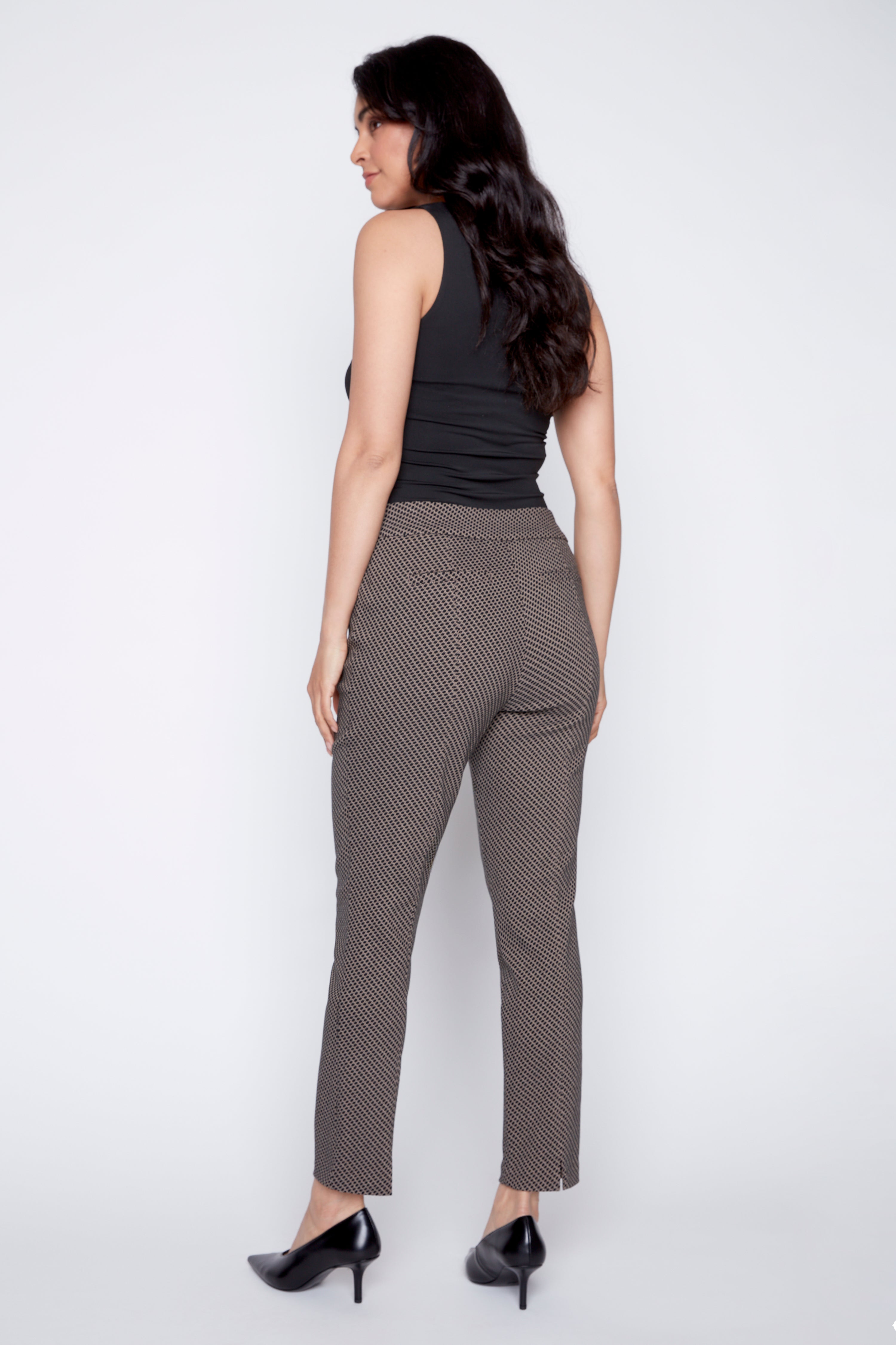 Jacquard bengaline skinny leg pant