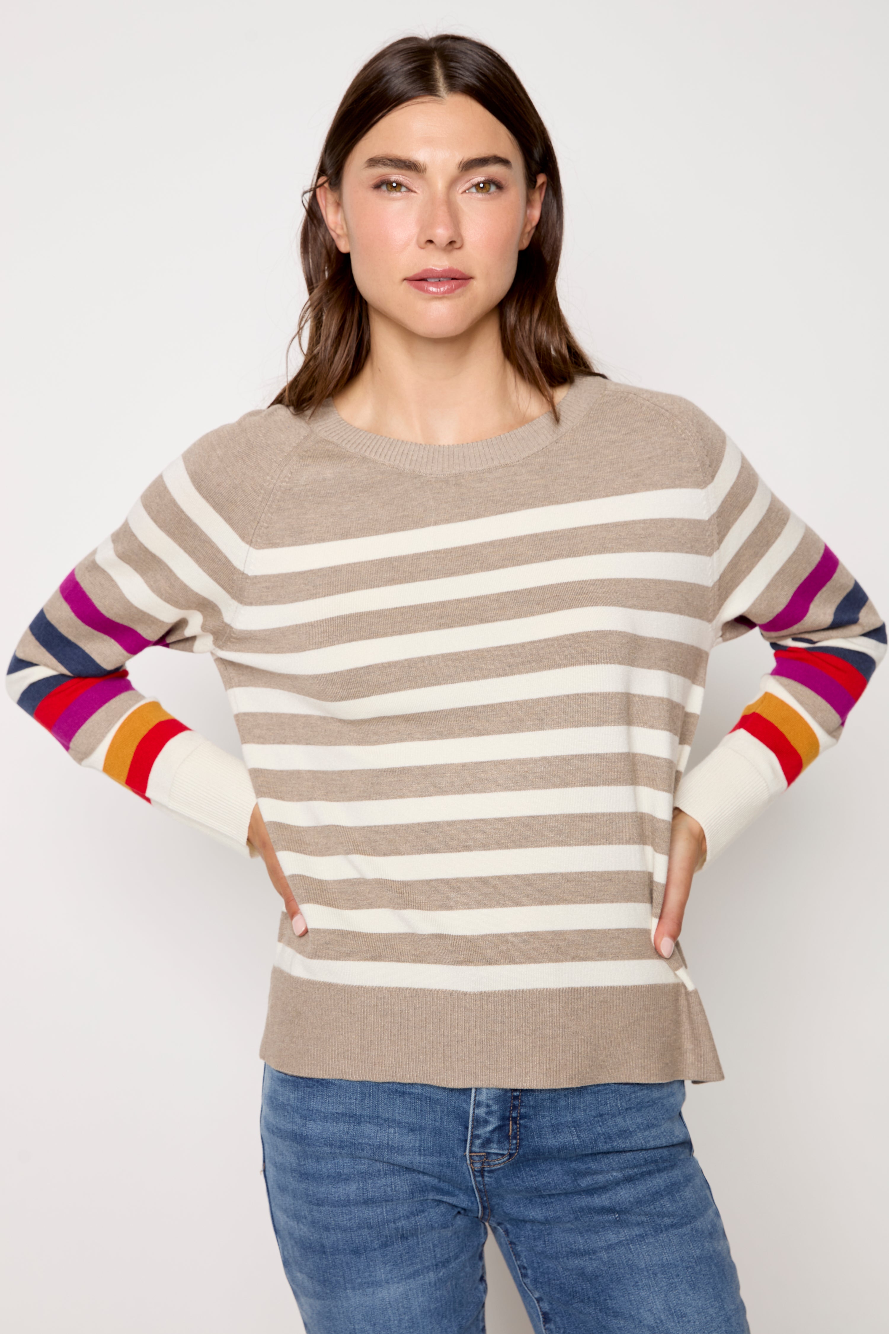 Crew Neck Striped Sweater