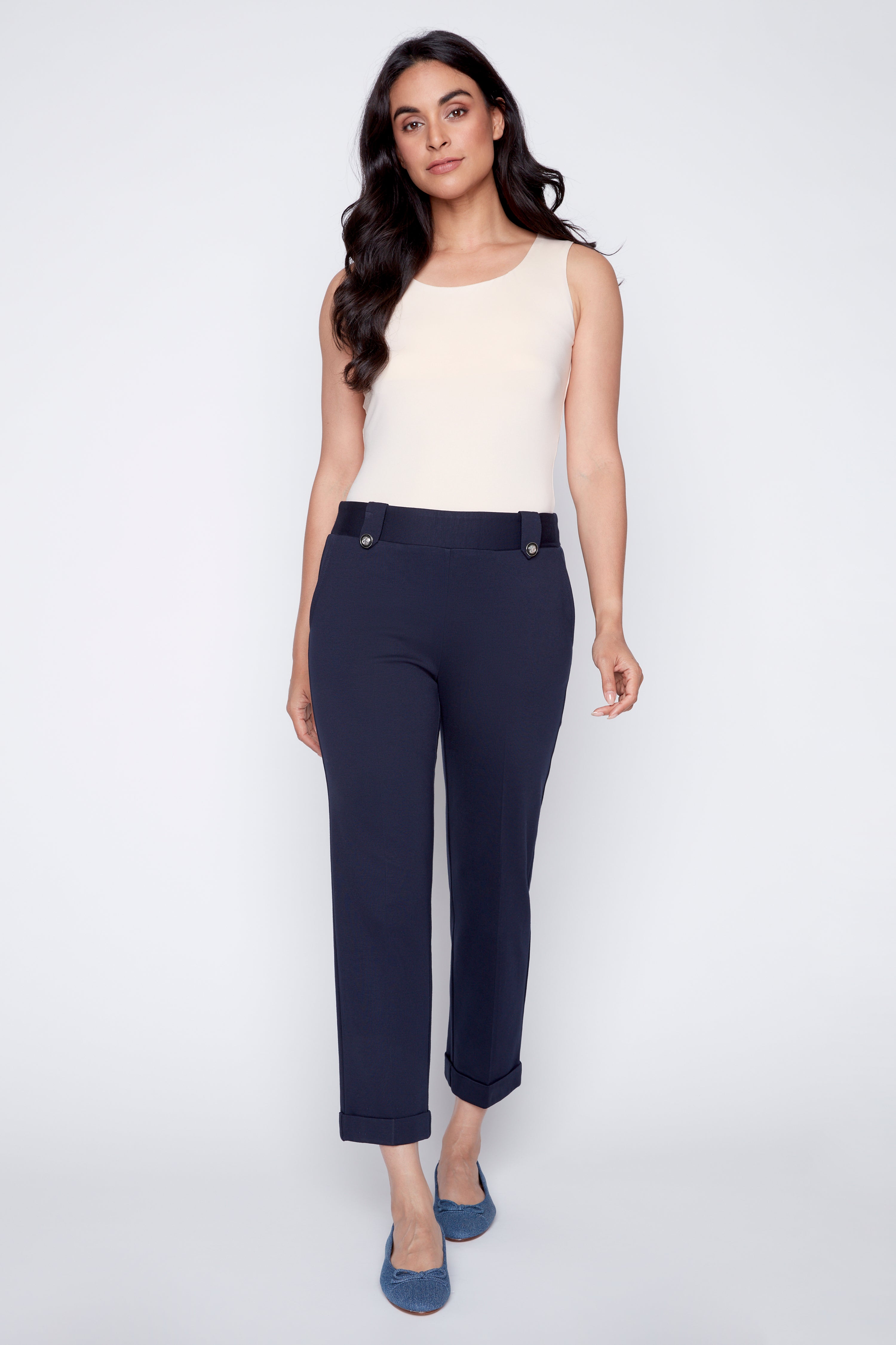 Solid turn cuff pdr pant