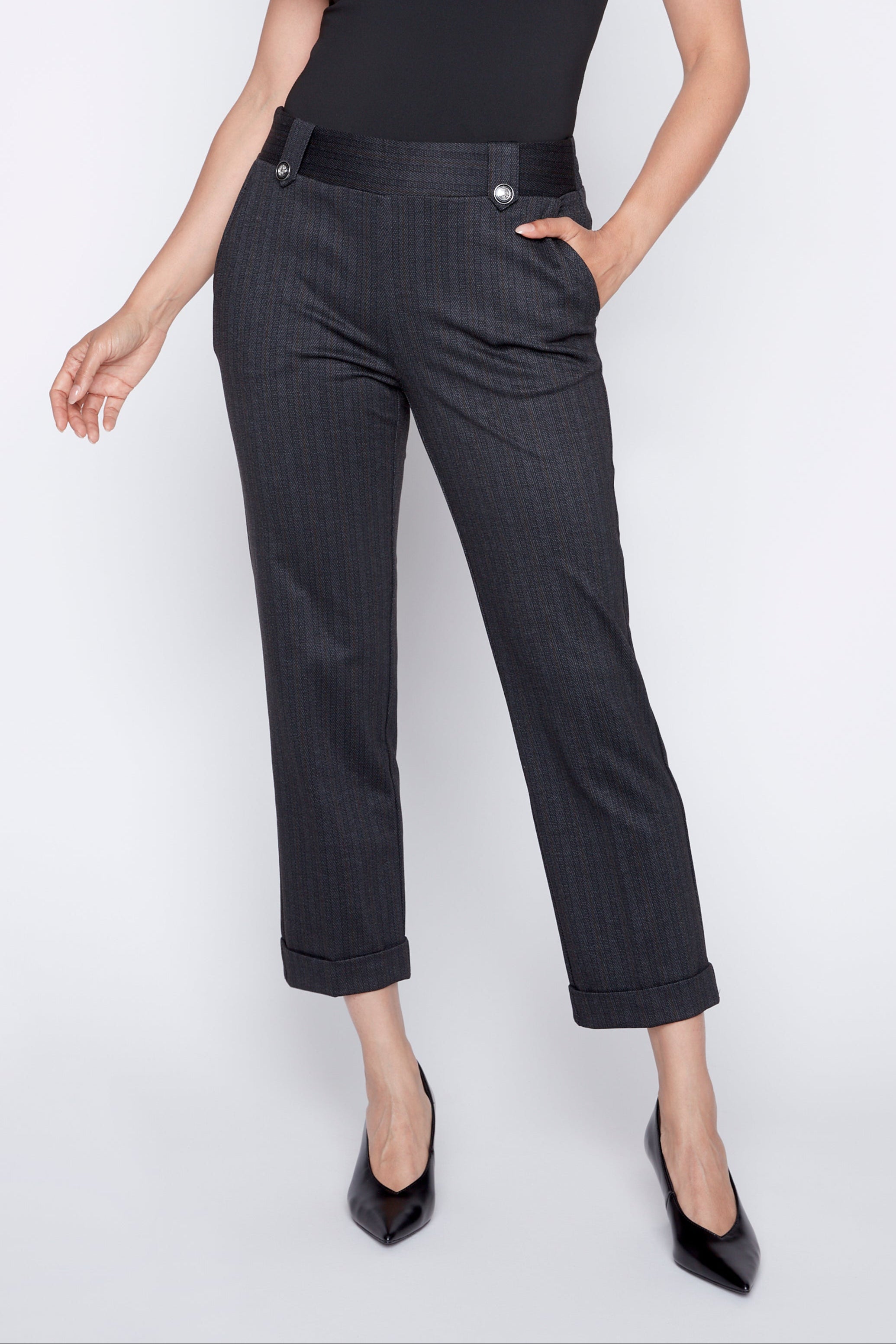 Printed turn cuff pdr pant