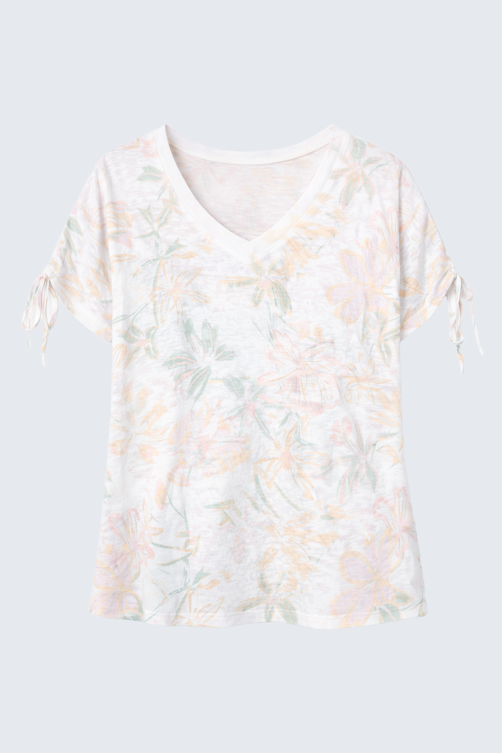 Le haut à imprimé floral doux avec sequins