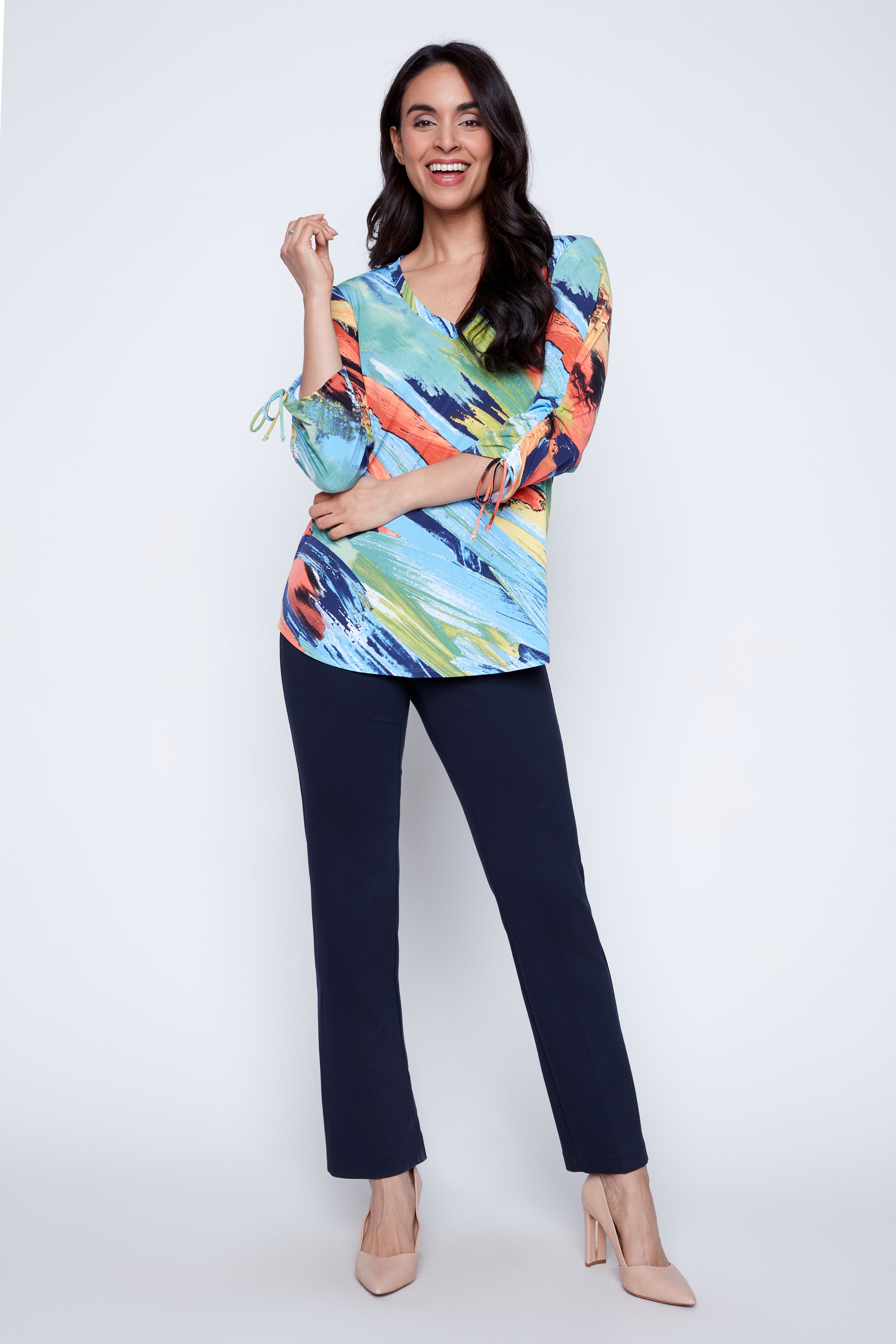 V-neck printed tunic