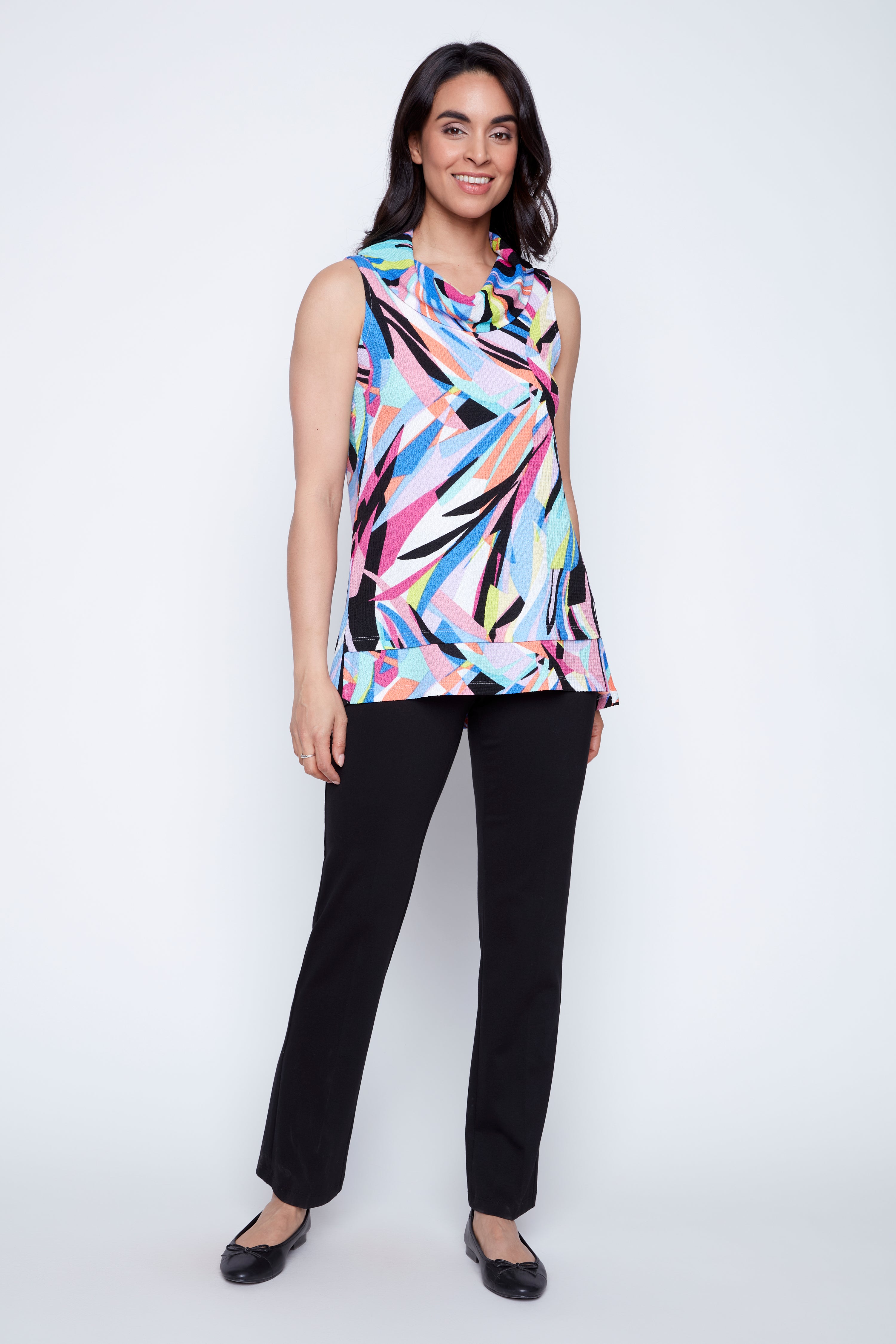 Drop neck printed tunic