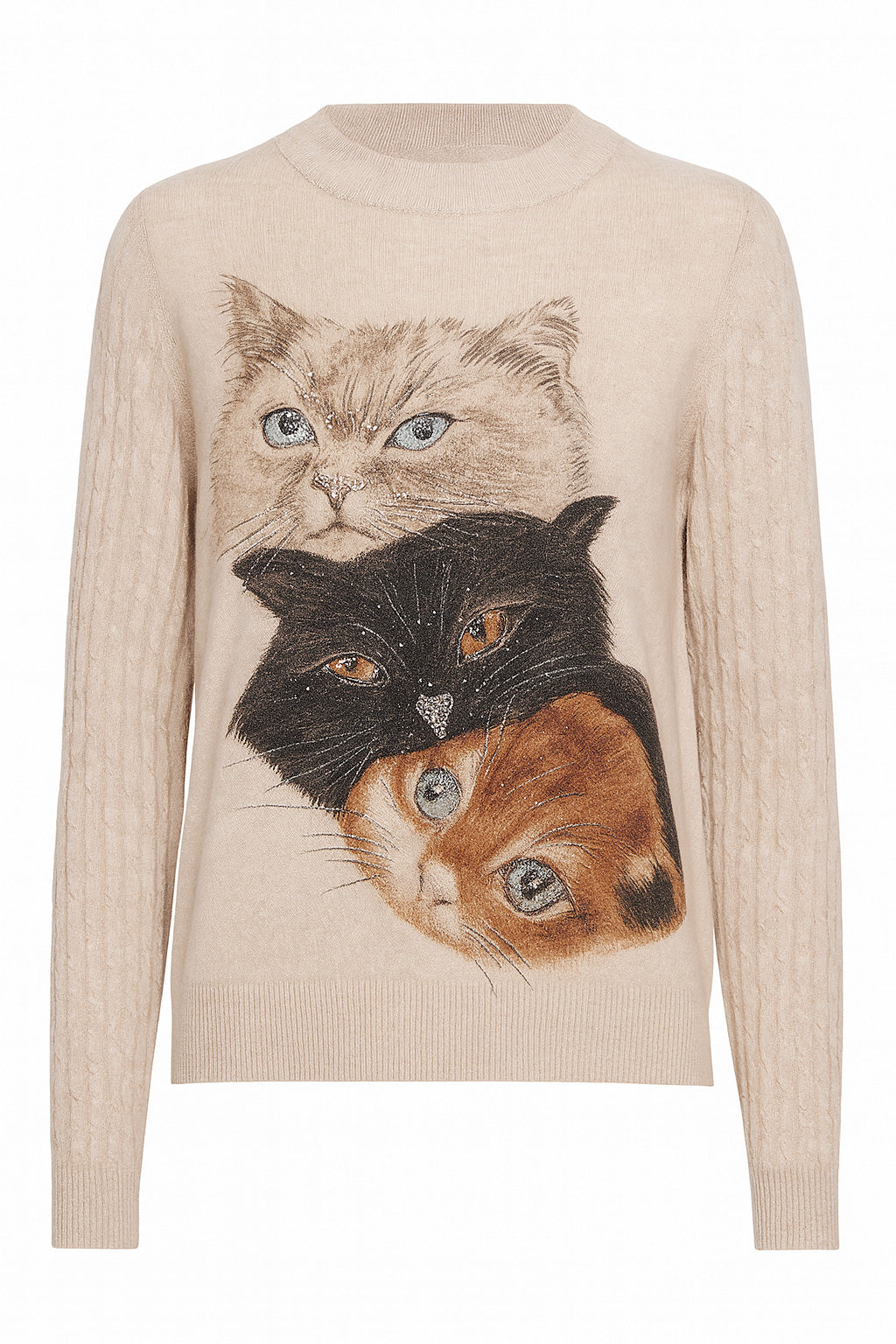 Three cats design knit sweater