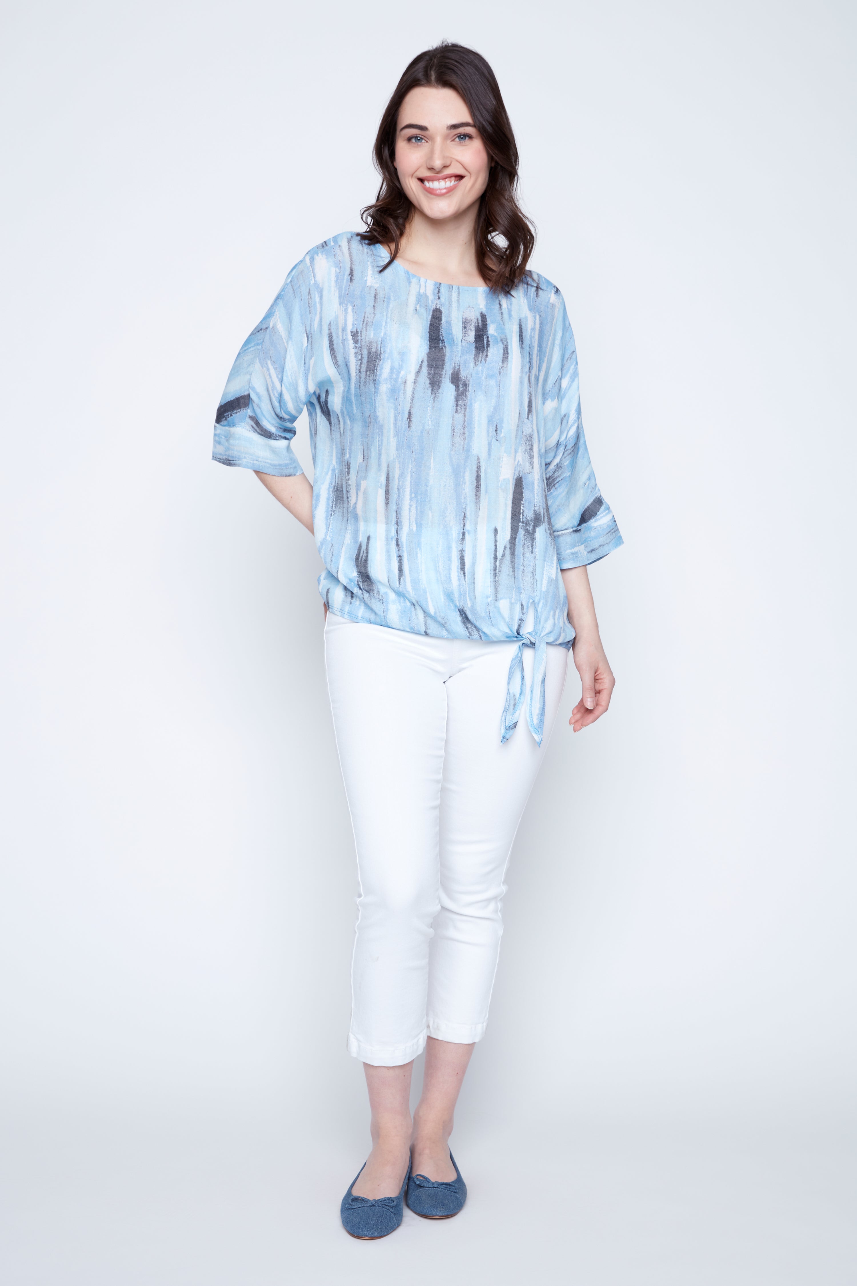Abstract print knot front top
