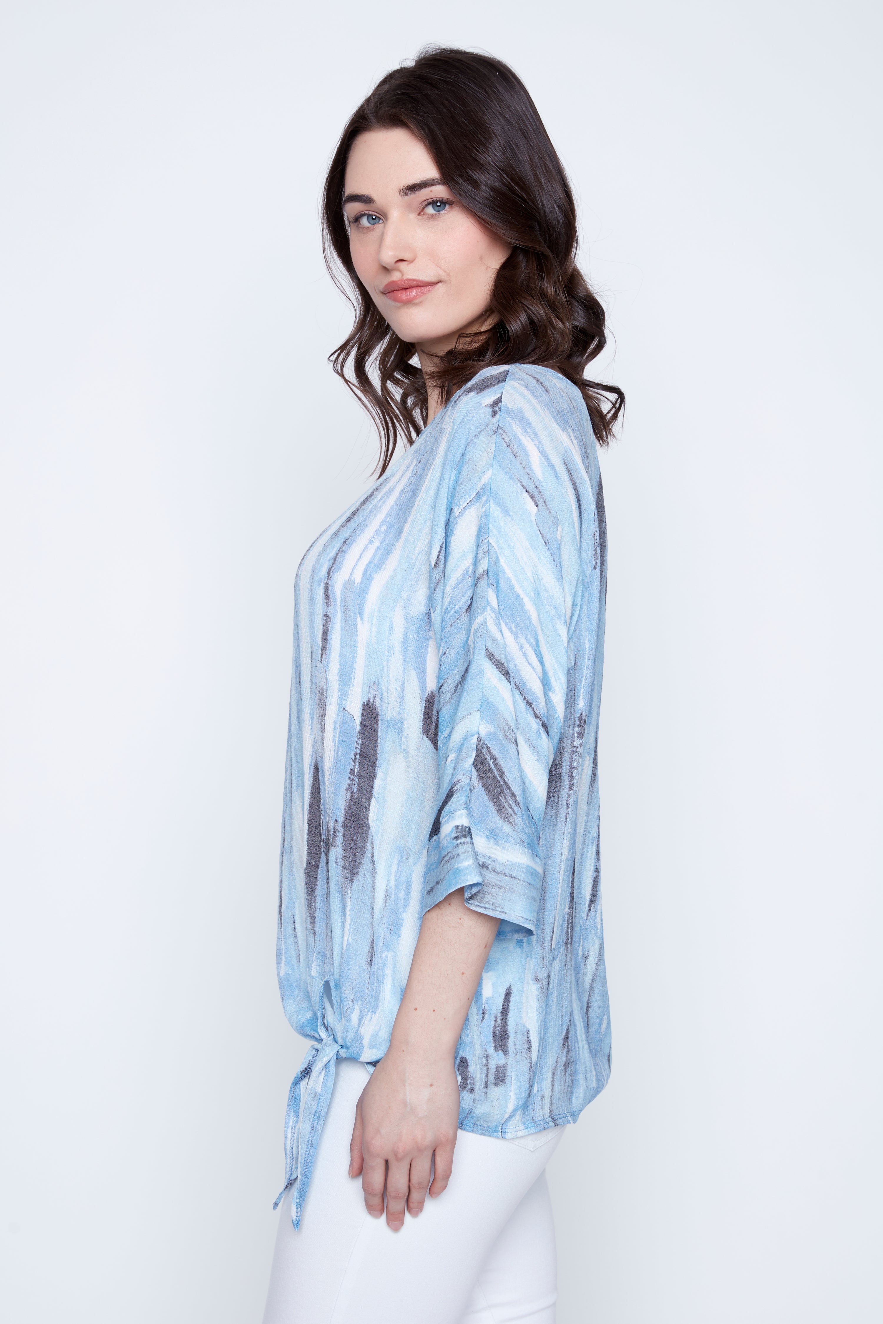 Abstract print knot front top