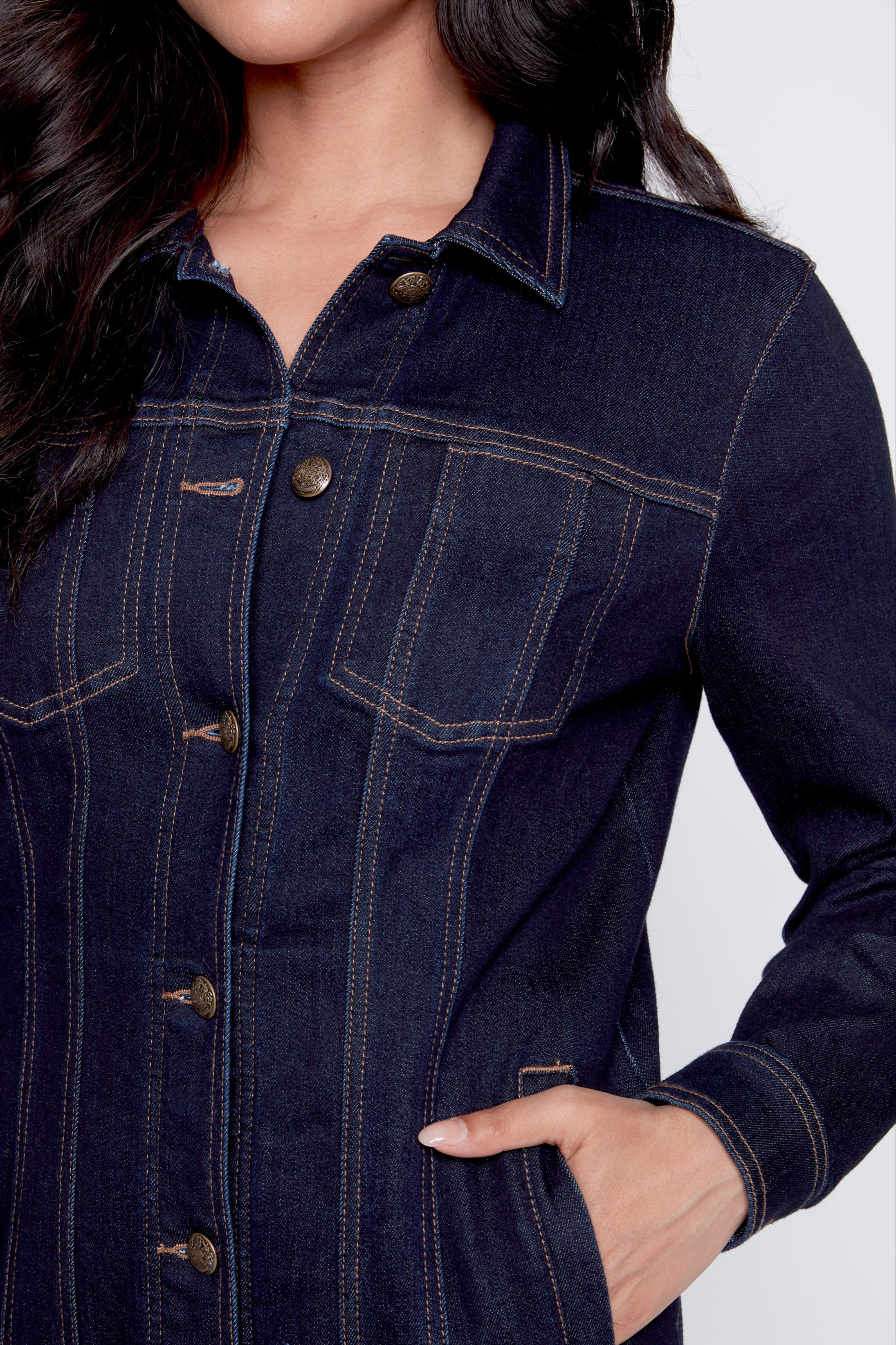 Long denim coatdress