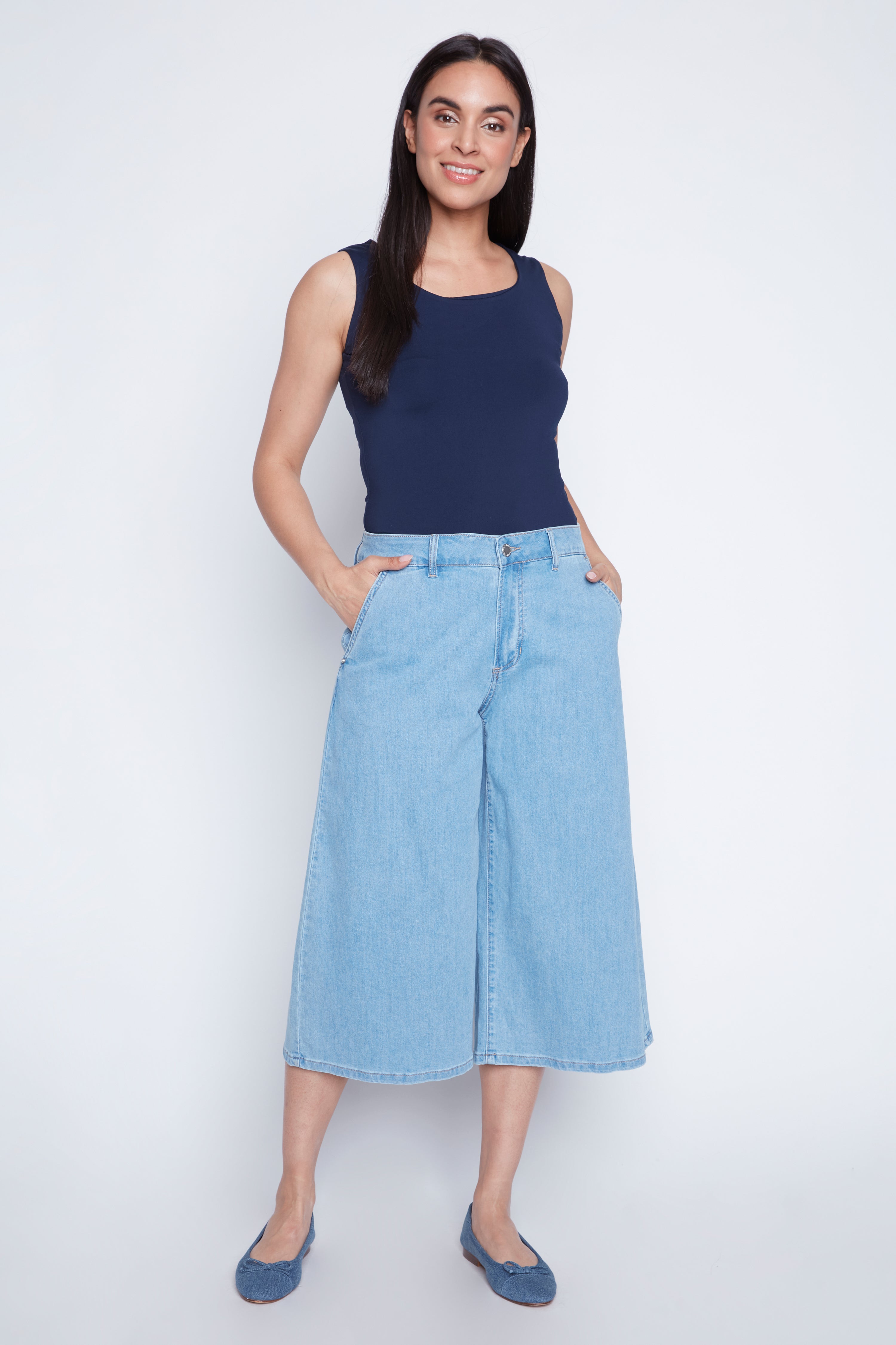 Le jean palazzo extensibles à jambes larges