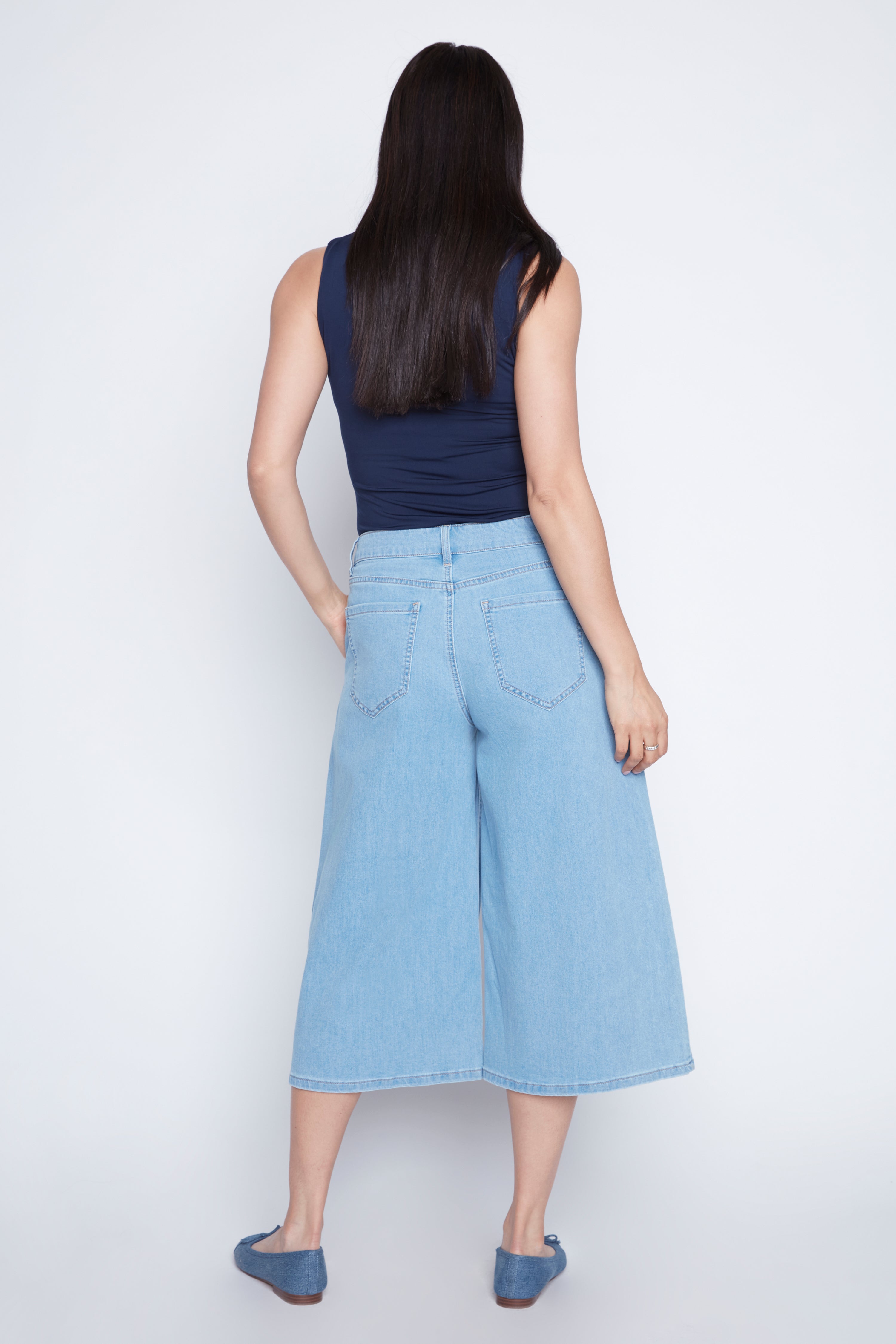 Wide leg stretch palazzo jean