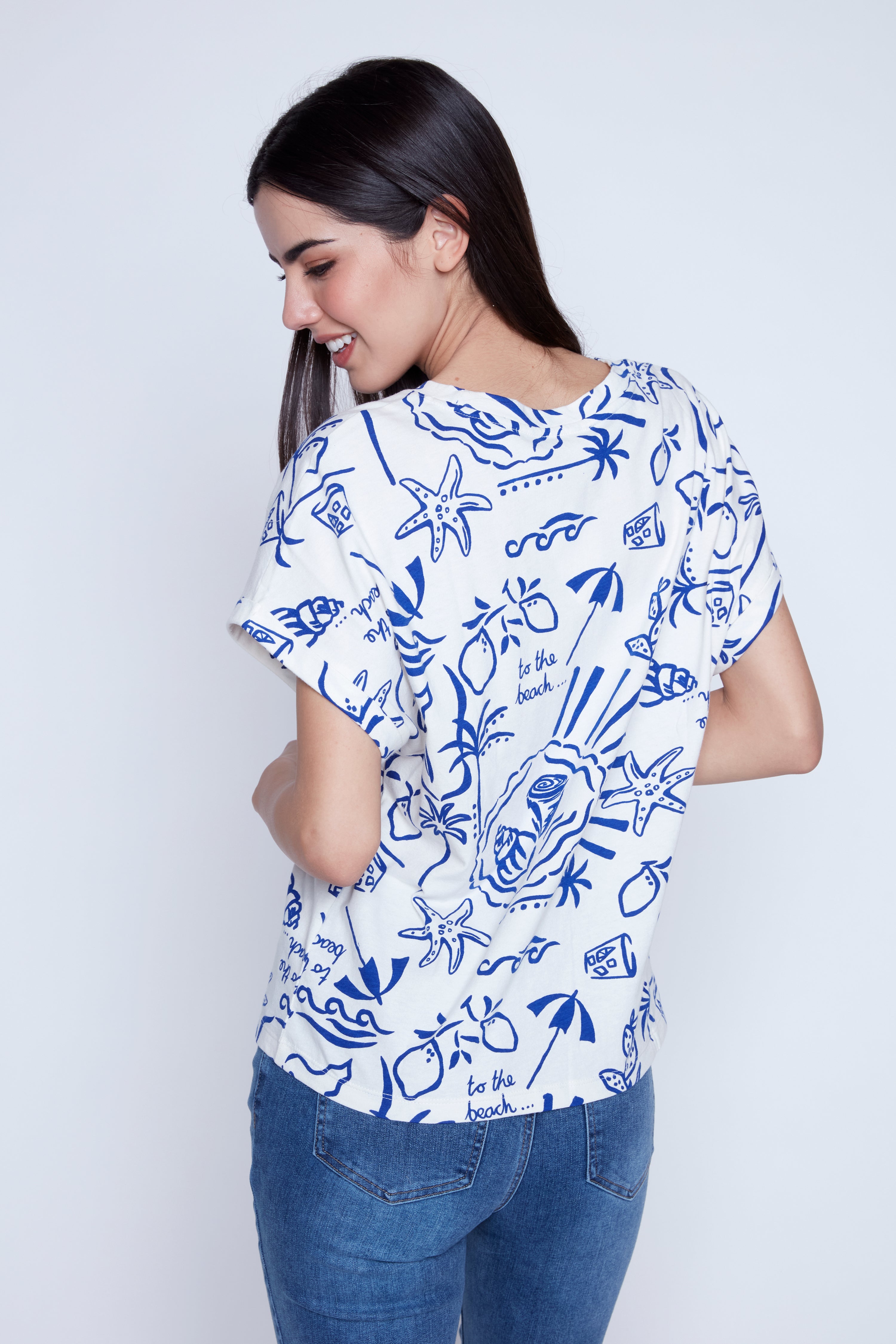 Le T-shirt imprimé à col rond