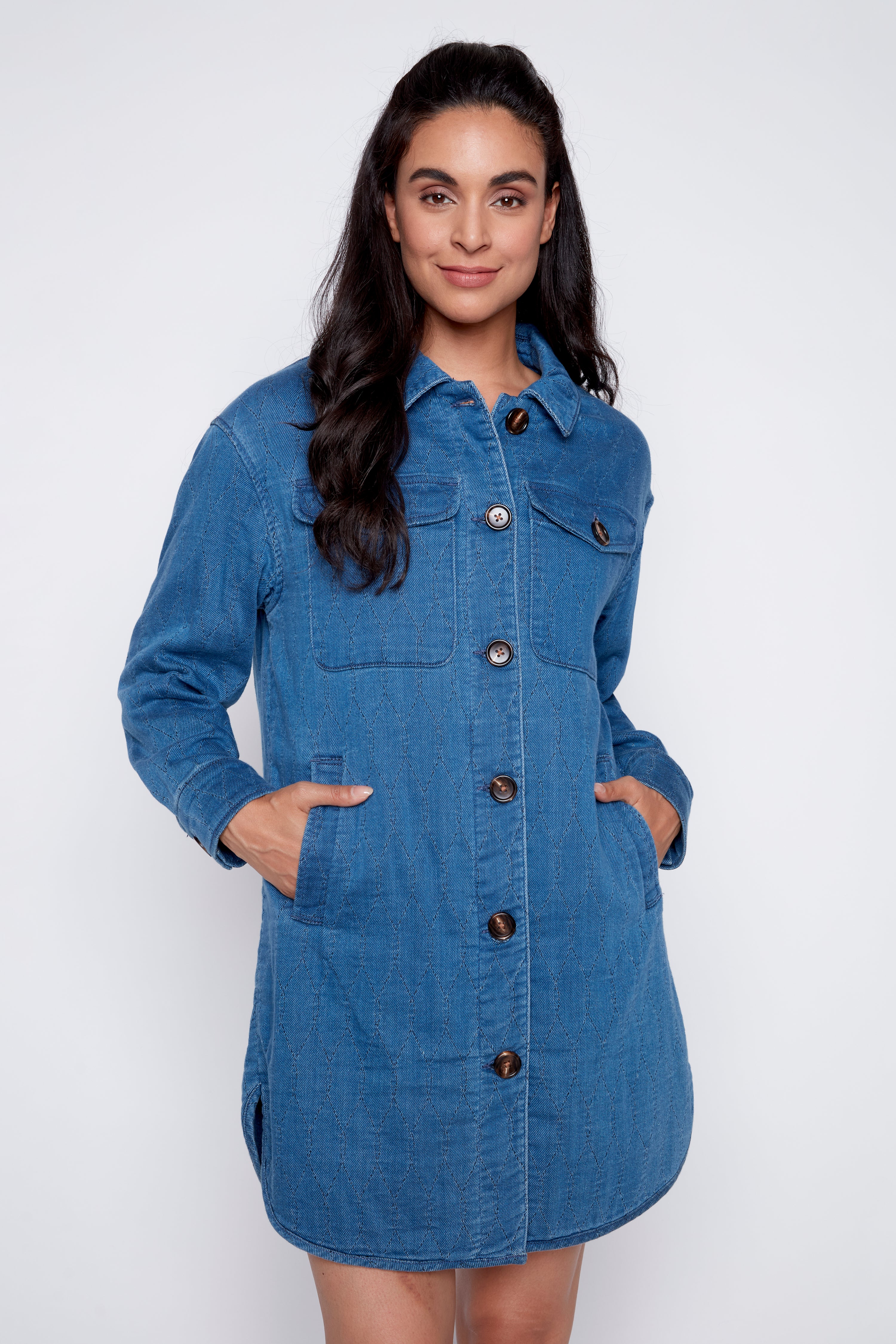 Quilted denim jacket