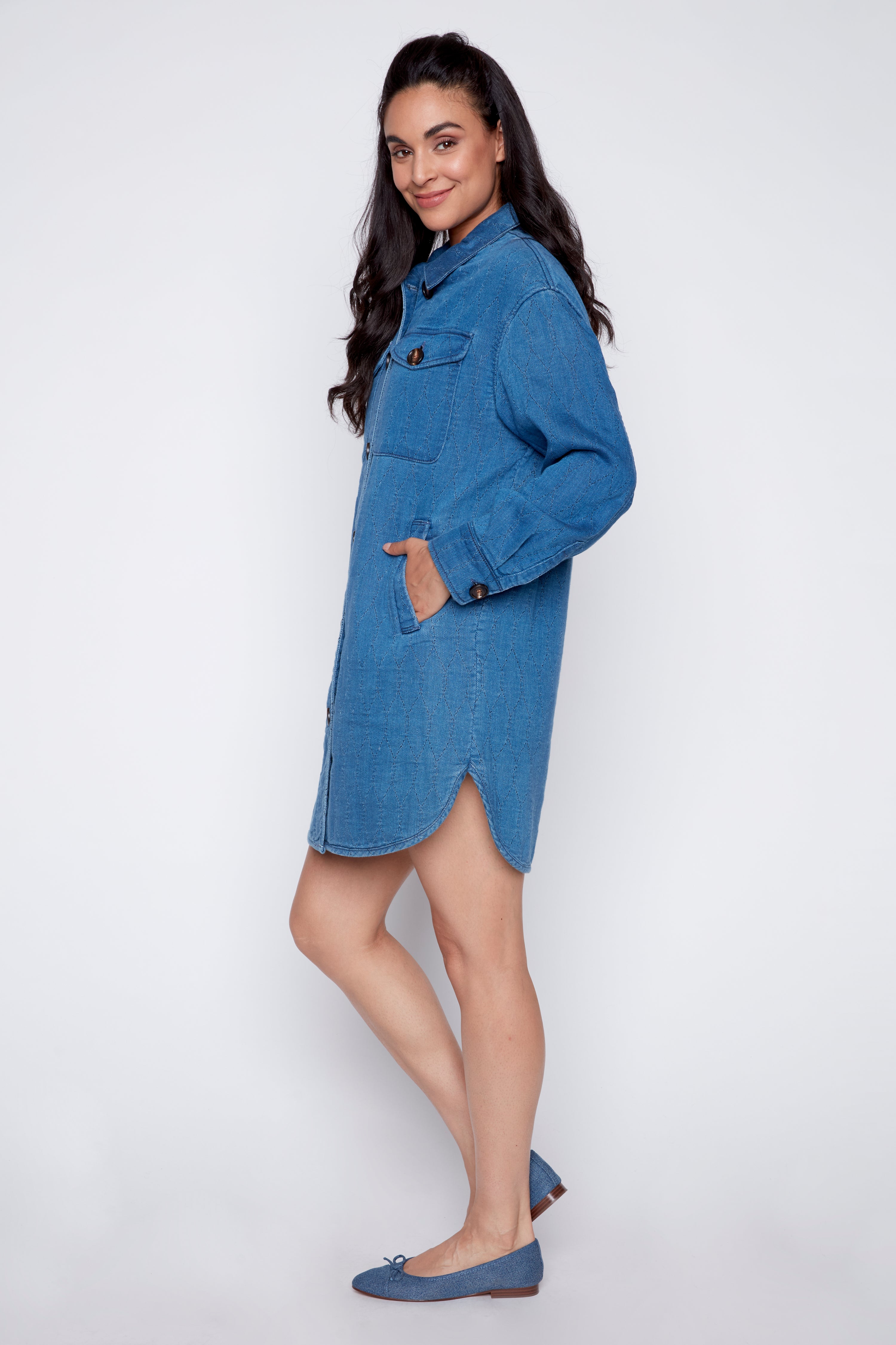 Quilted denim jacket