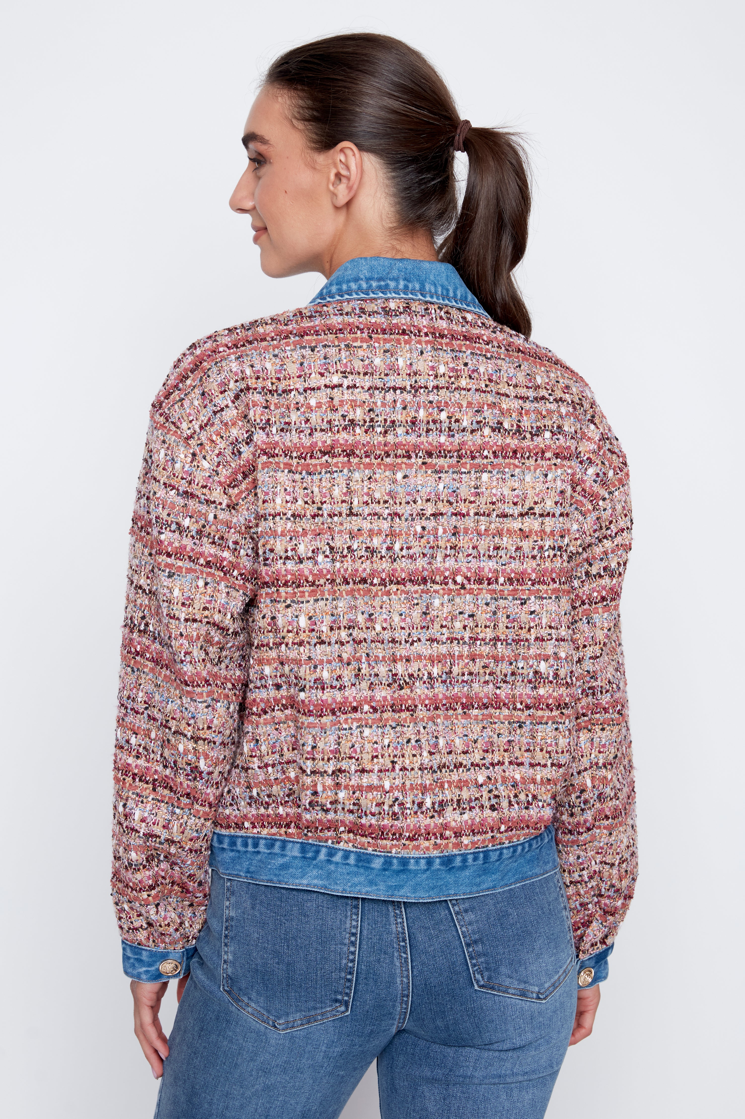Mix media tweed jacket