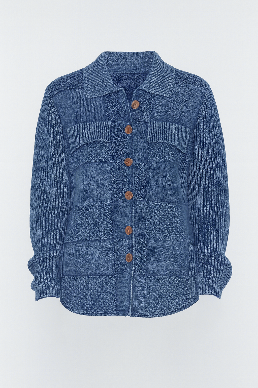 Button front cotton shacket