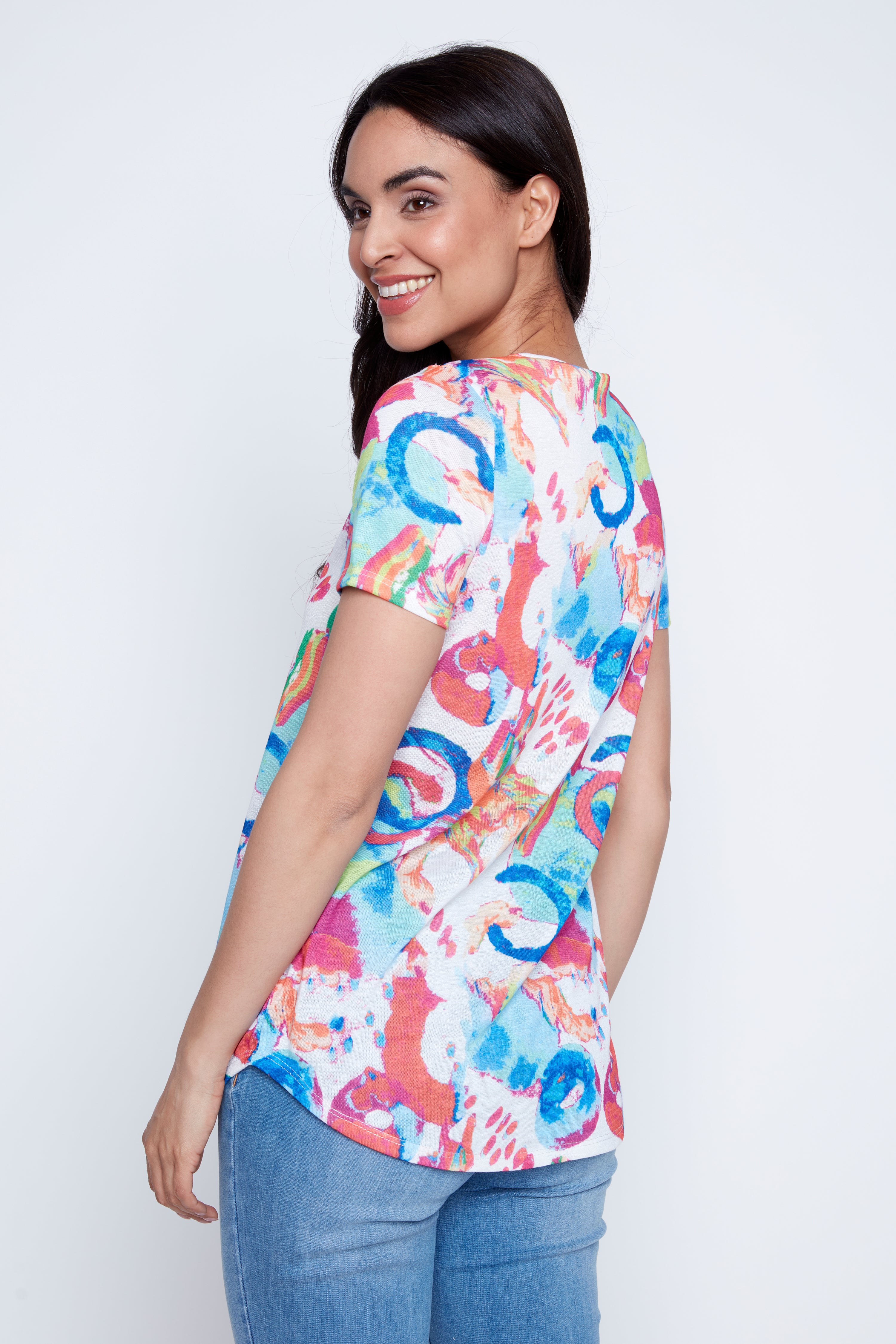 Printed knit tunic
