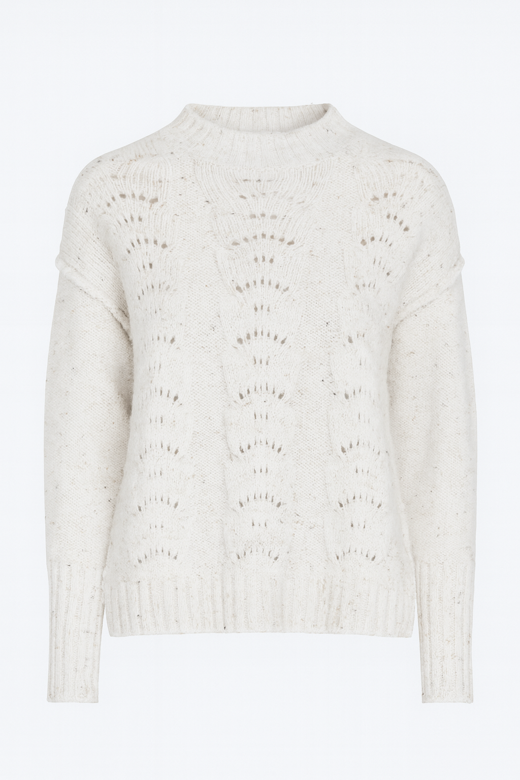 Puff sleeve speckled sweater