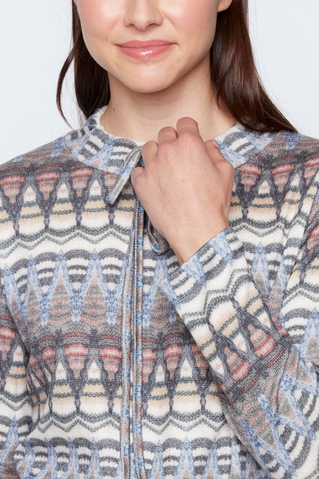 Abstract print high neck top