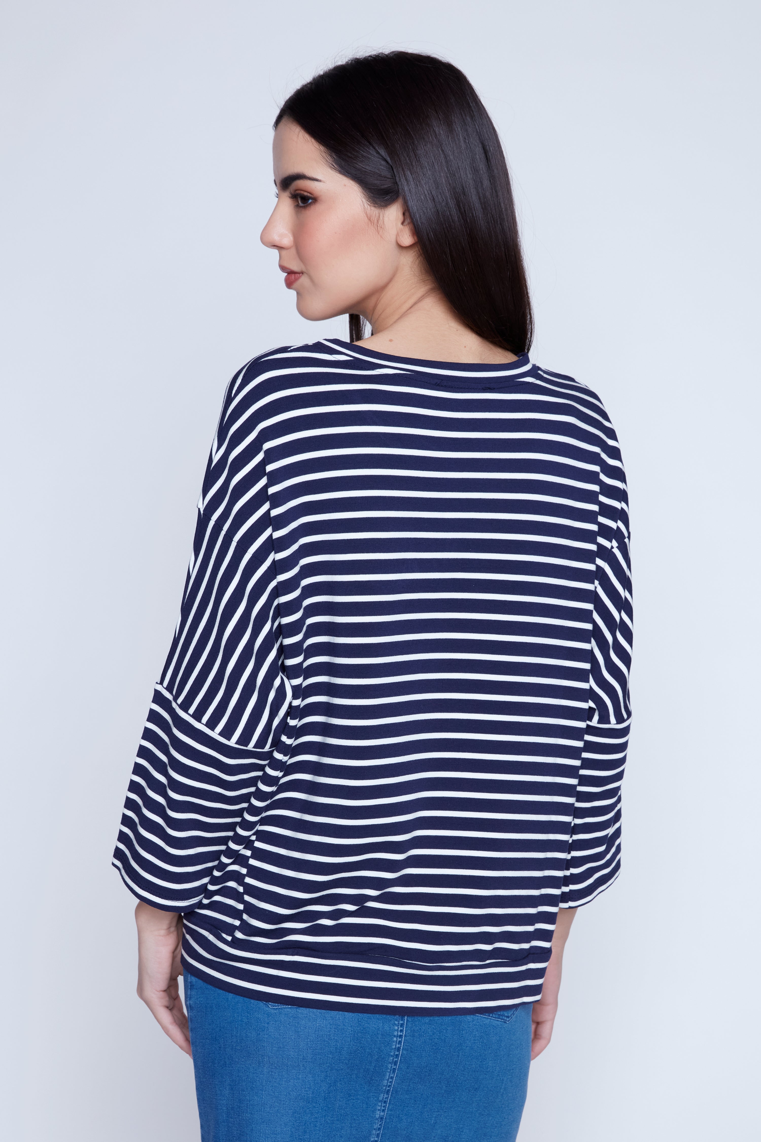 Dolman sleeve stripe top